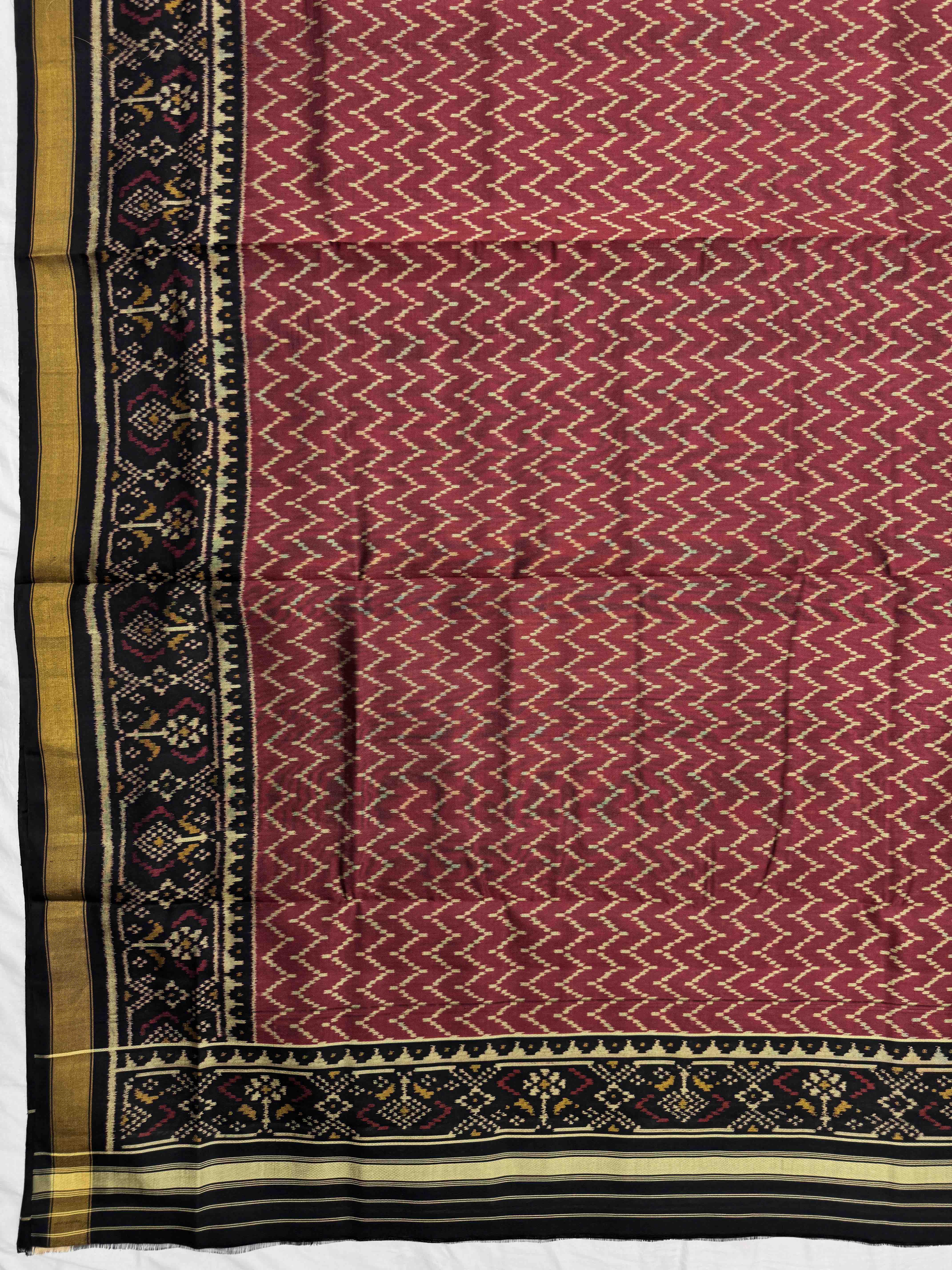 Black & Red Manekchowk with Zig zag Linging Patola Dress