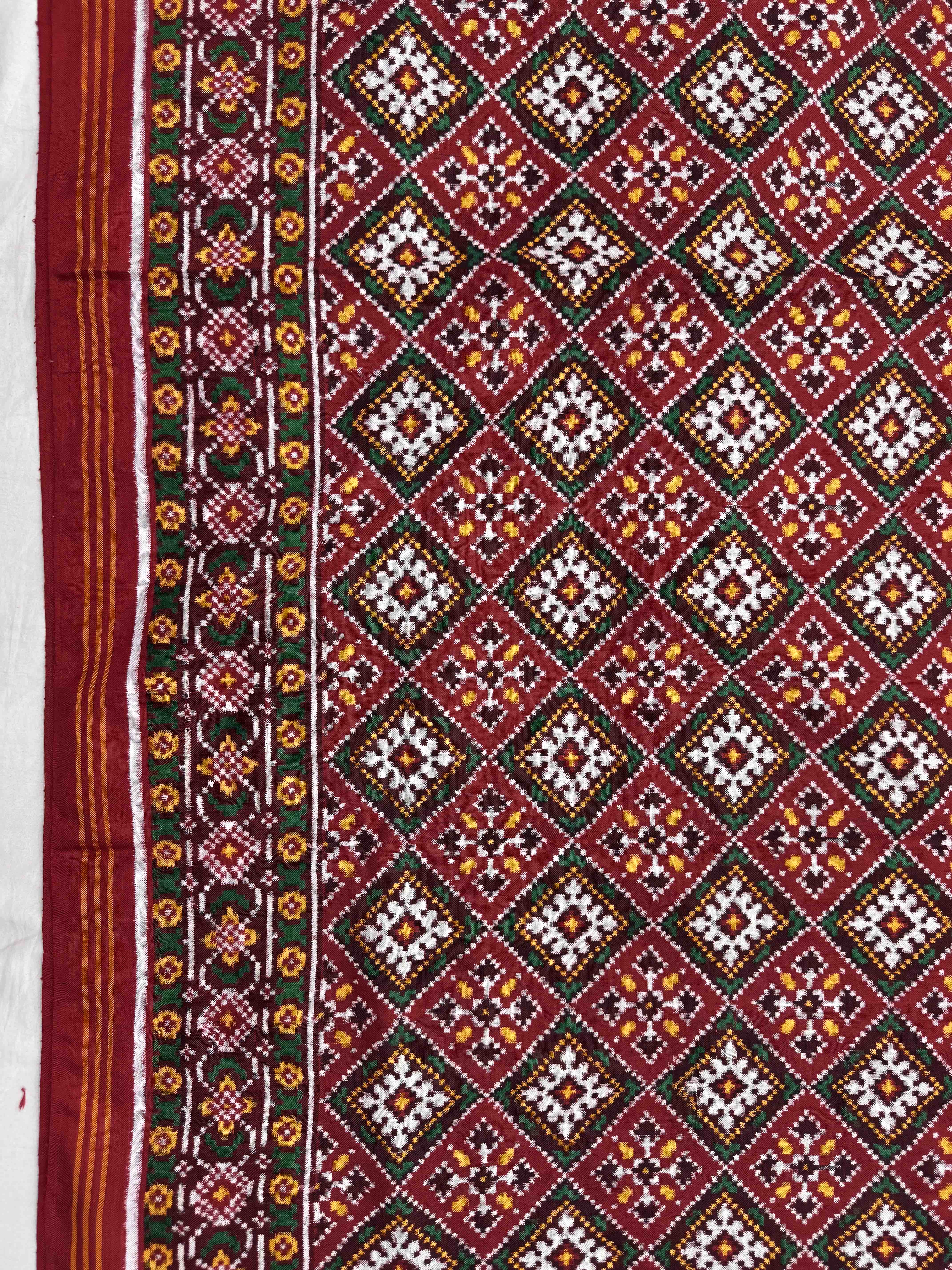 Red Panchanda Double Ikat Patan Patola Saree