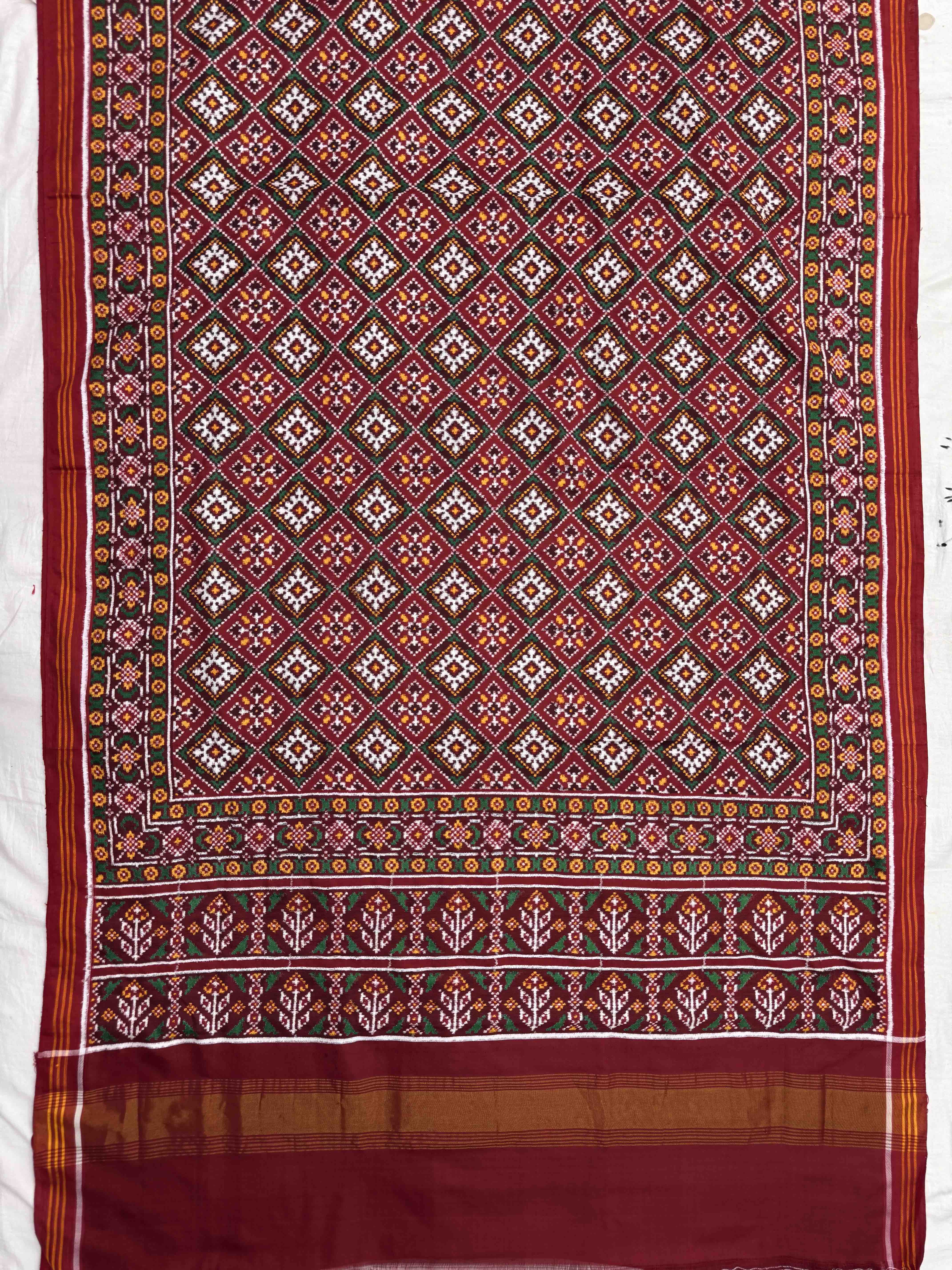 Red Panchanda Double Ikat Patan Patola Saree