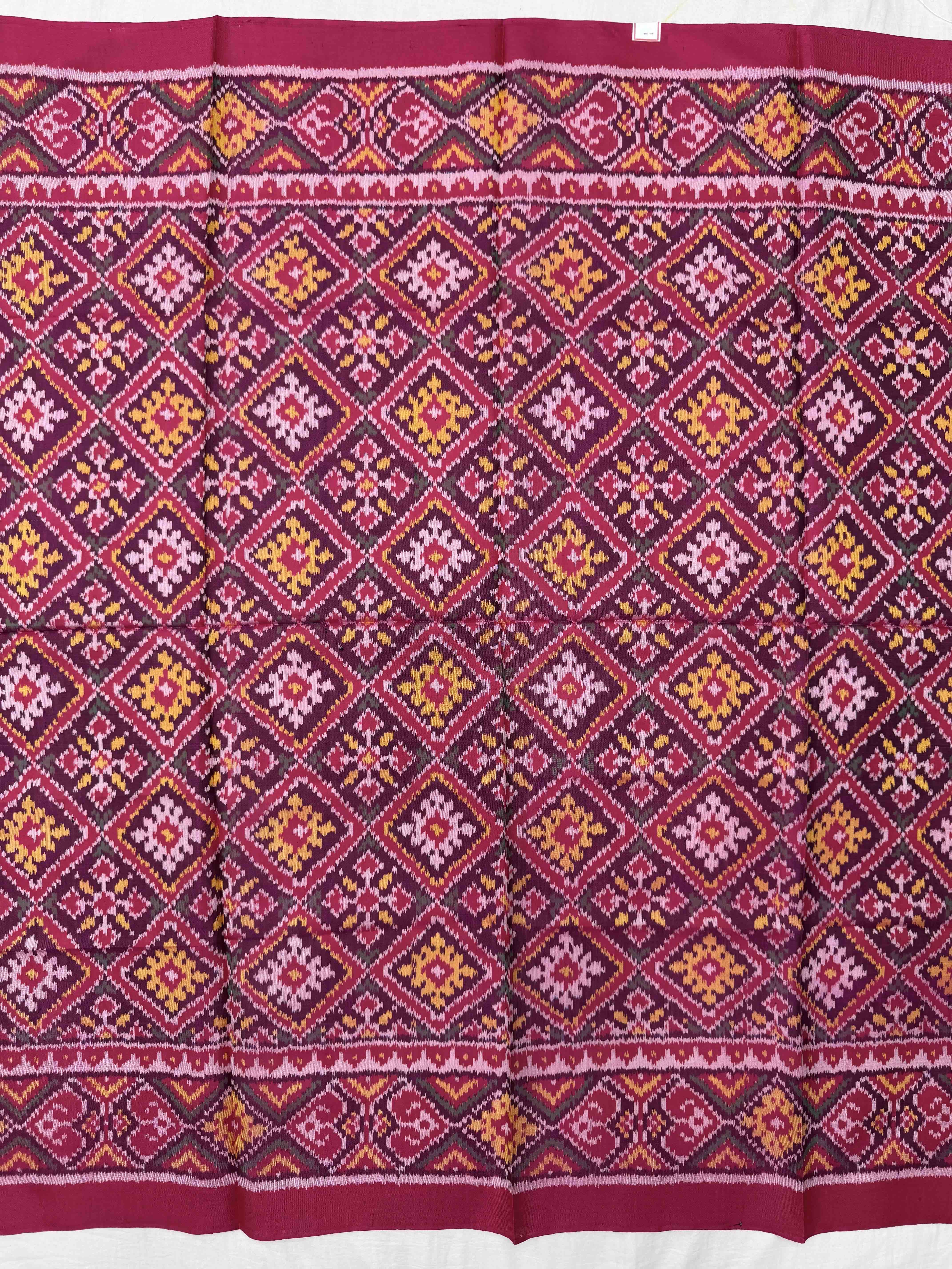 Pink Panchanda Semi Double Ikat Patola Blouse Piece