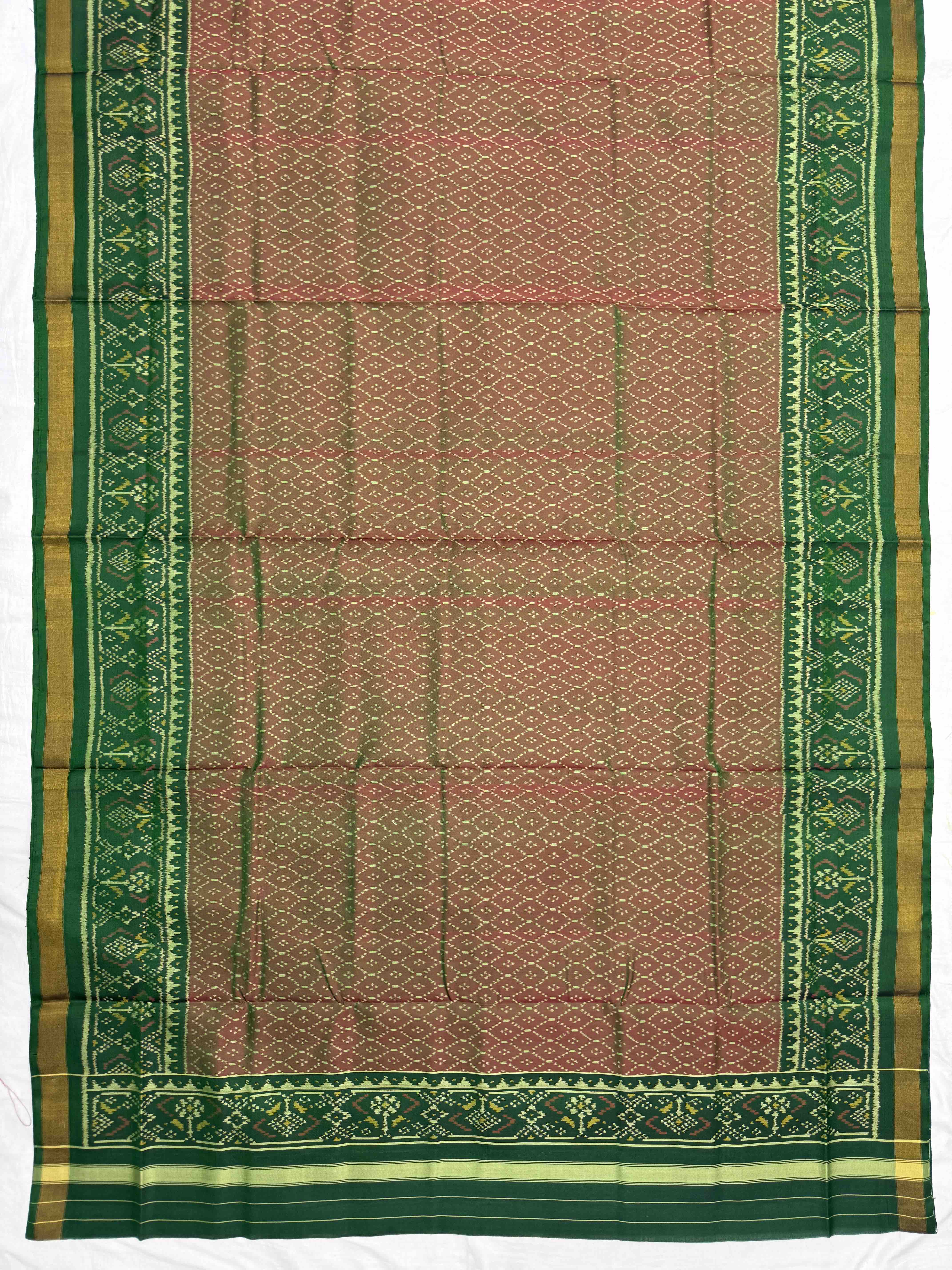Green & Rust Panchanda with Boody Patola Dress