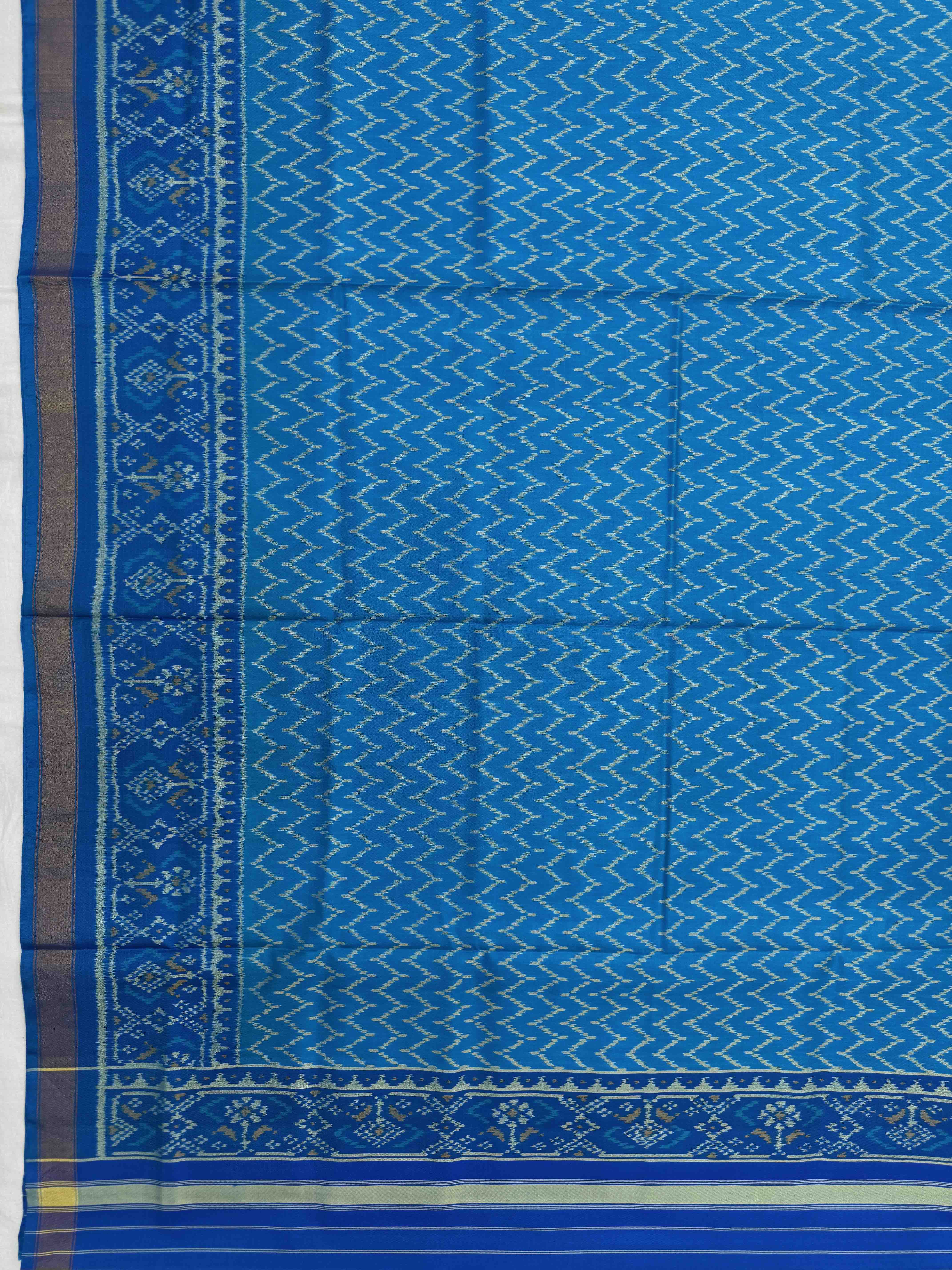 Sky Blue Narikunj with Zig zag Linging Patola Dress