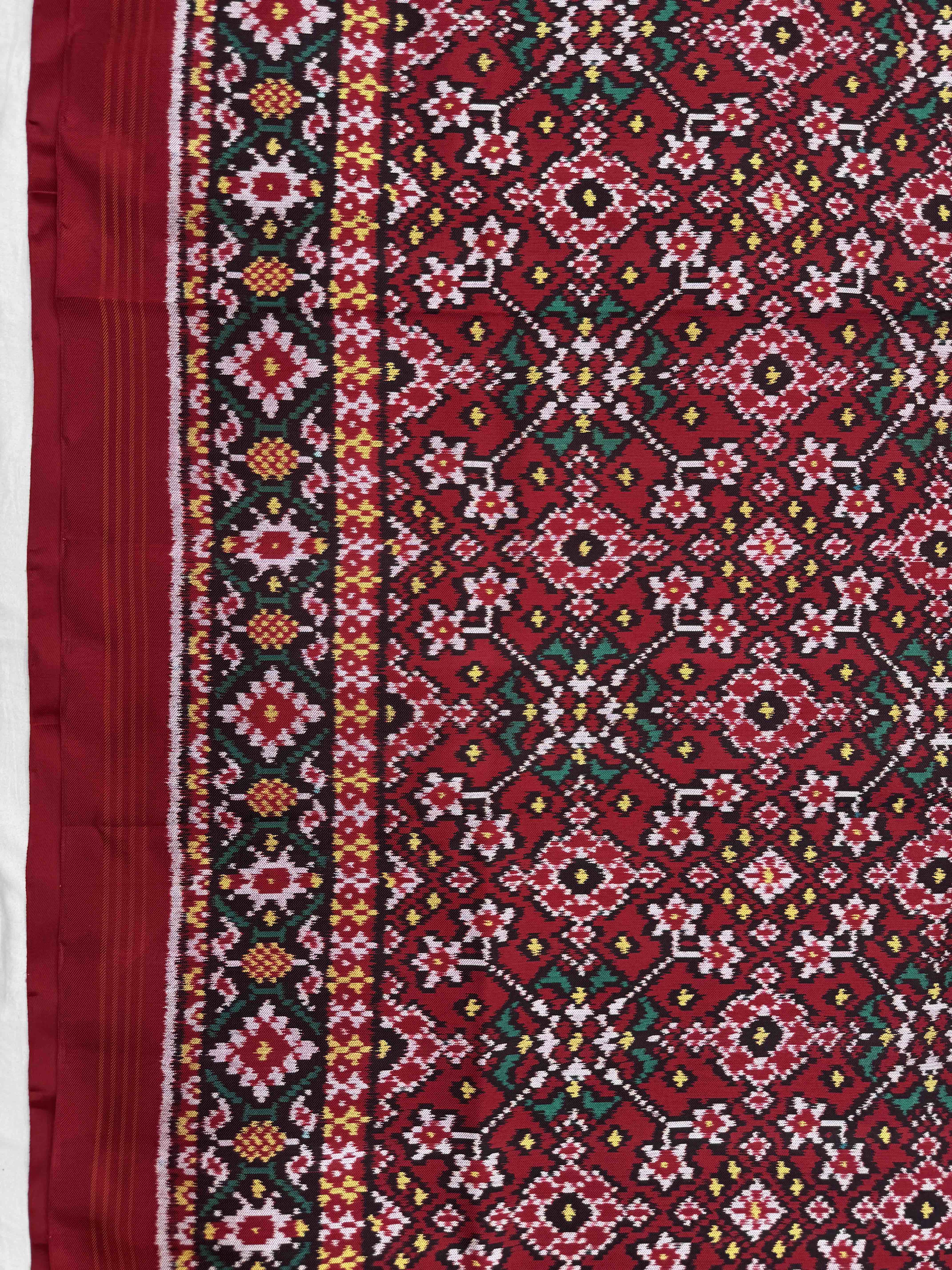 Red Navratan Twill Patola Saree
