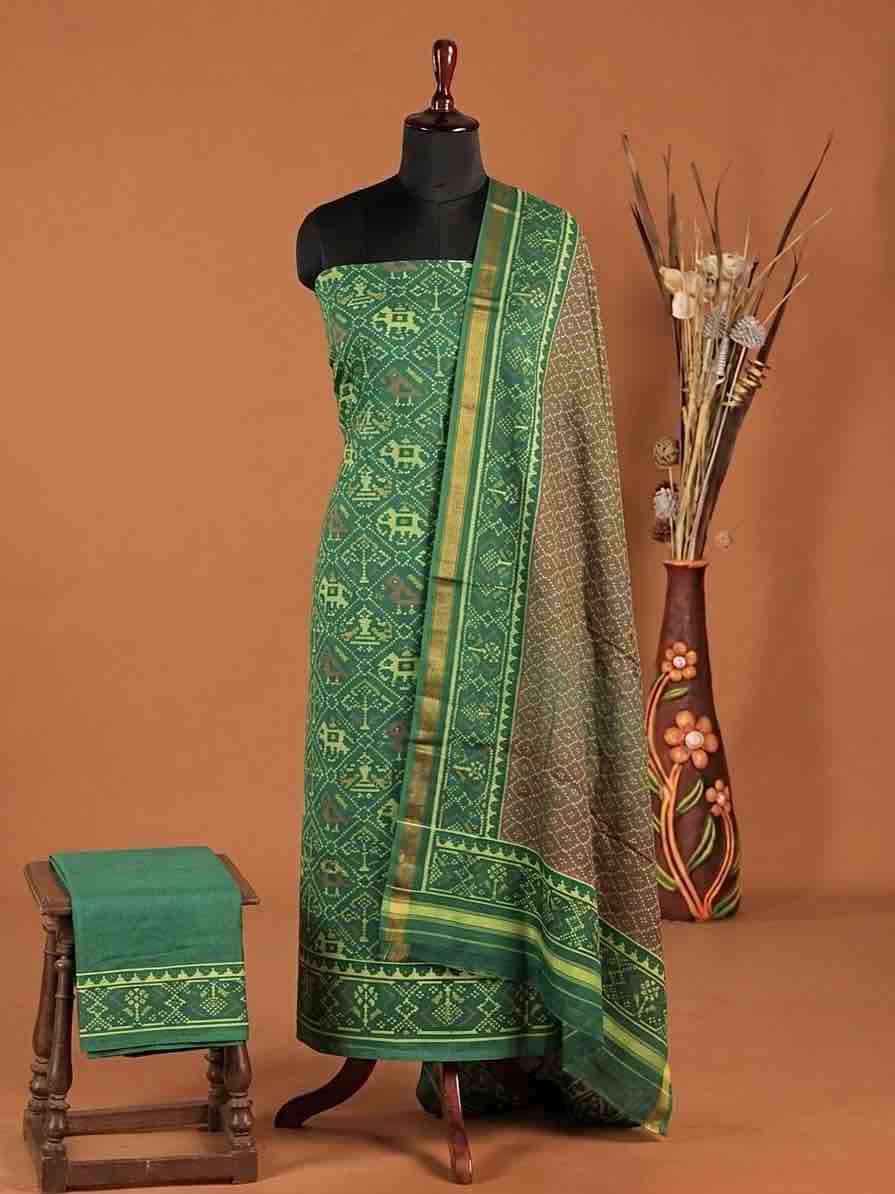 Green & Rust Narikunj with Booty Patola Dress
