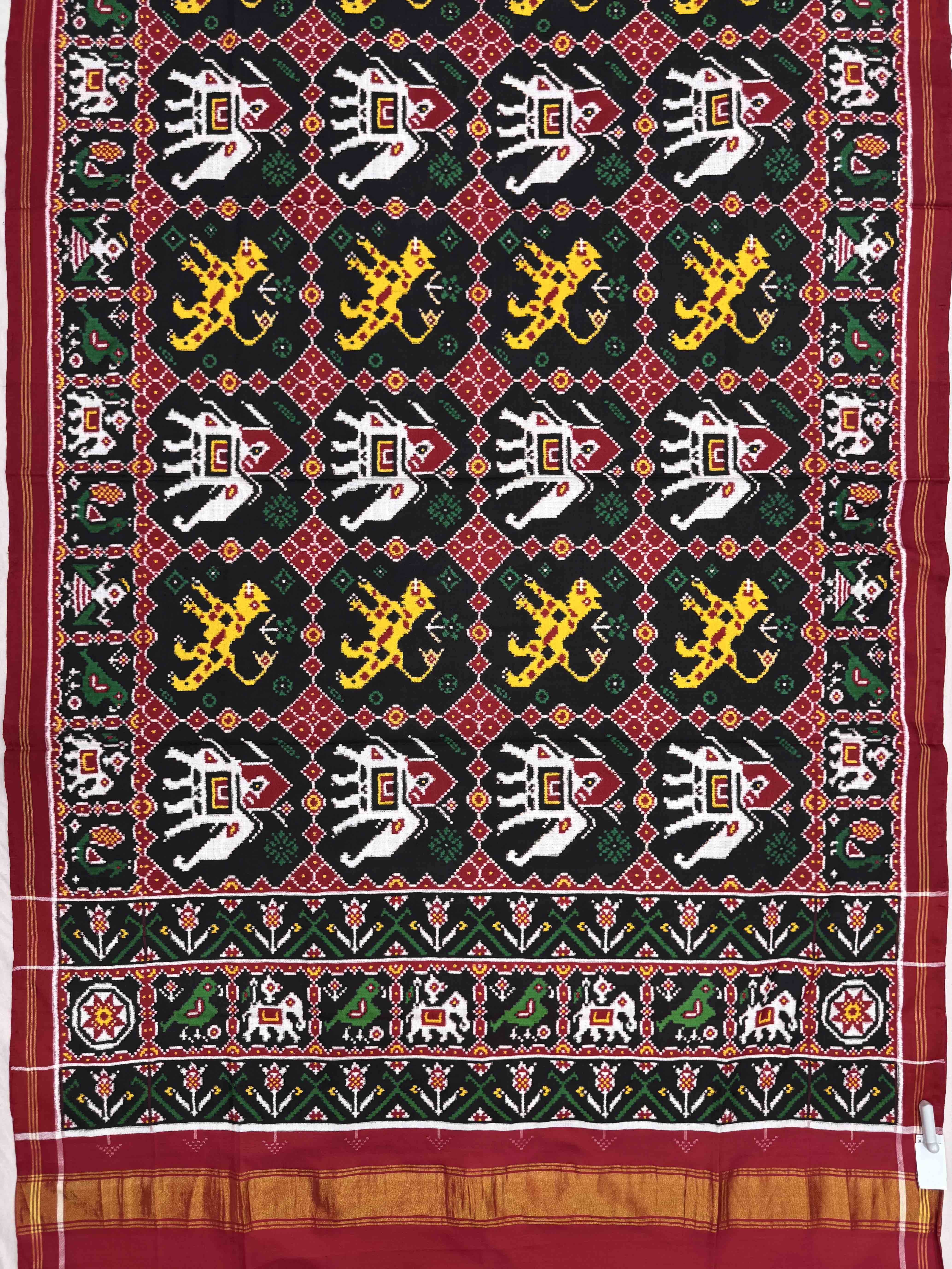 Red & Black Haathi Vaag Double Ikat Patan Patola Saree