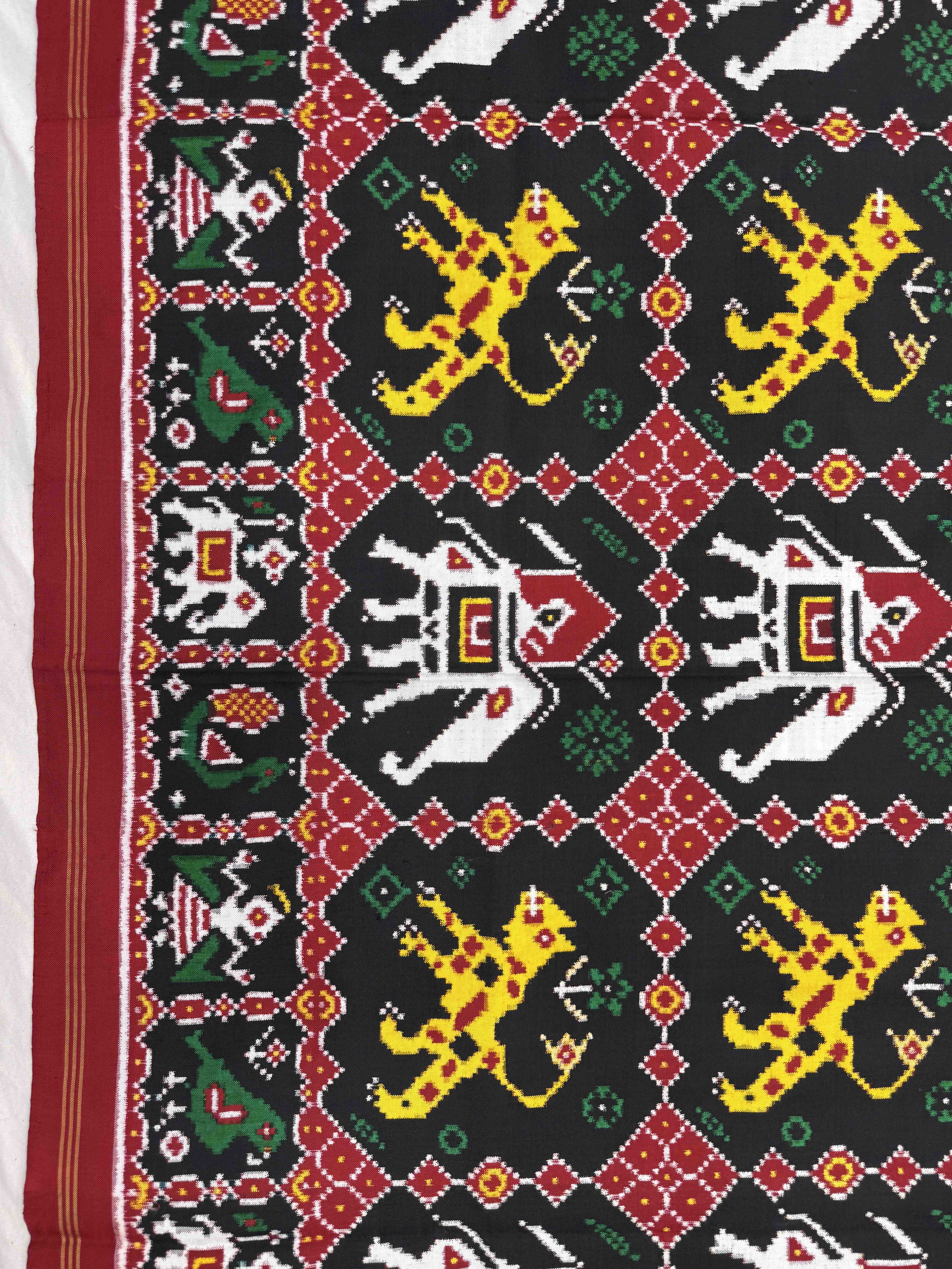 Red & Black Haathi Vaag Double Ikat Patan Patola Saree