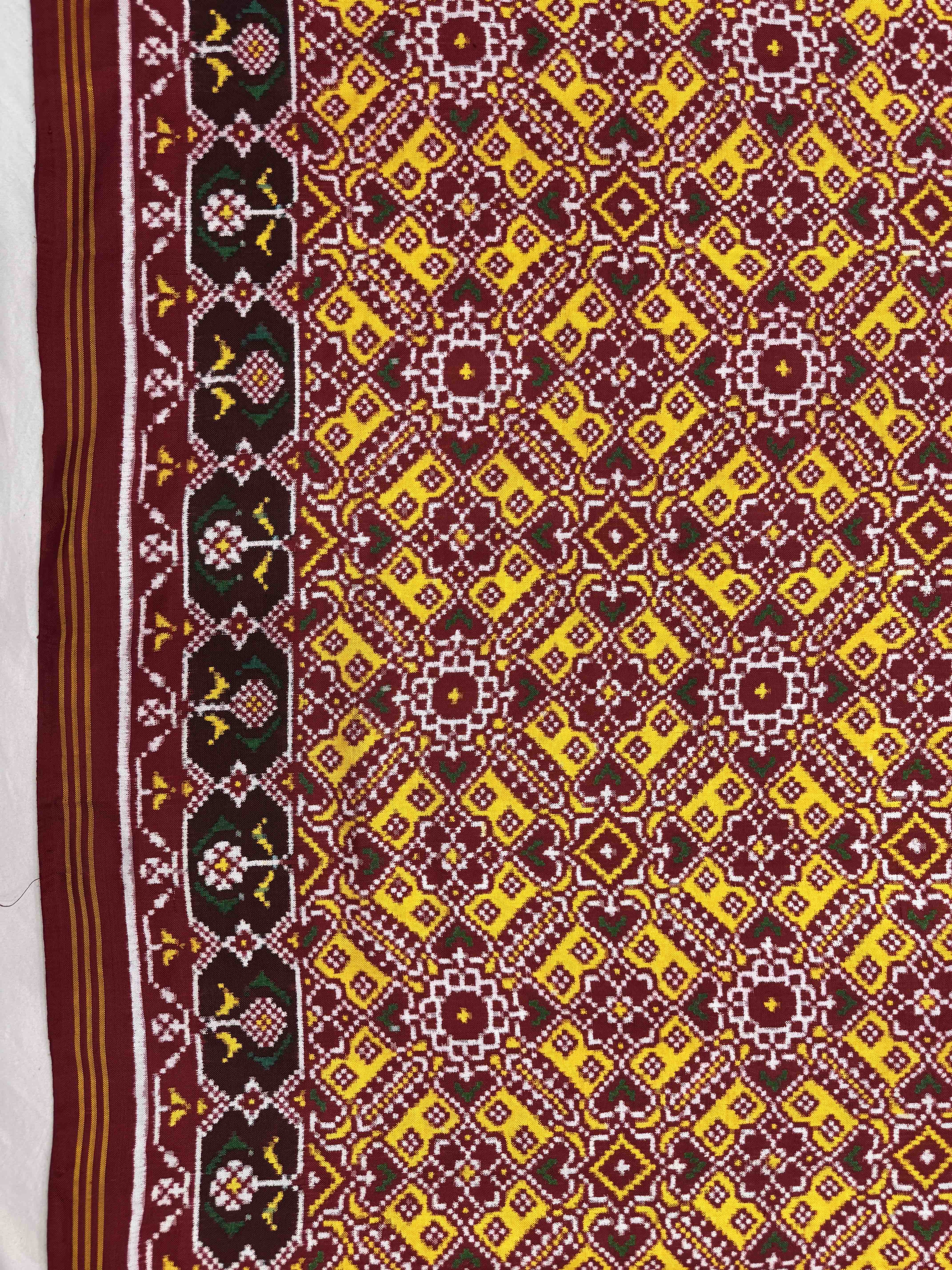 Red & Yellow Manekchowk Double Ikat Patan Patola Saree