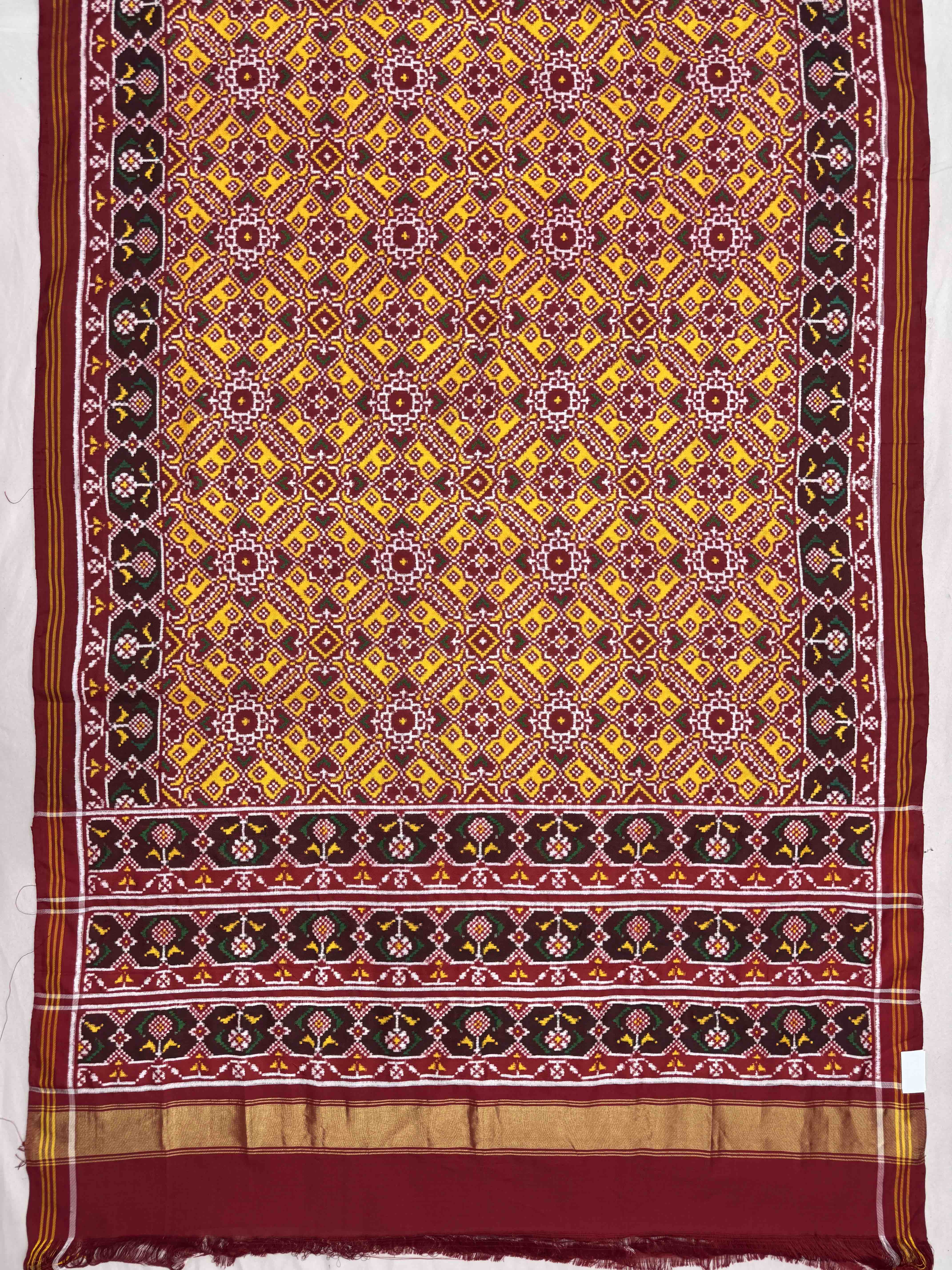 Red & Yellow Manekchowk Double Ikat Patan Patola Saree
