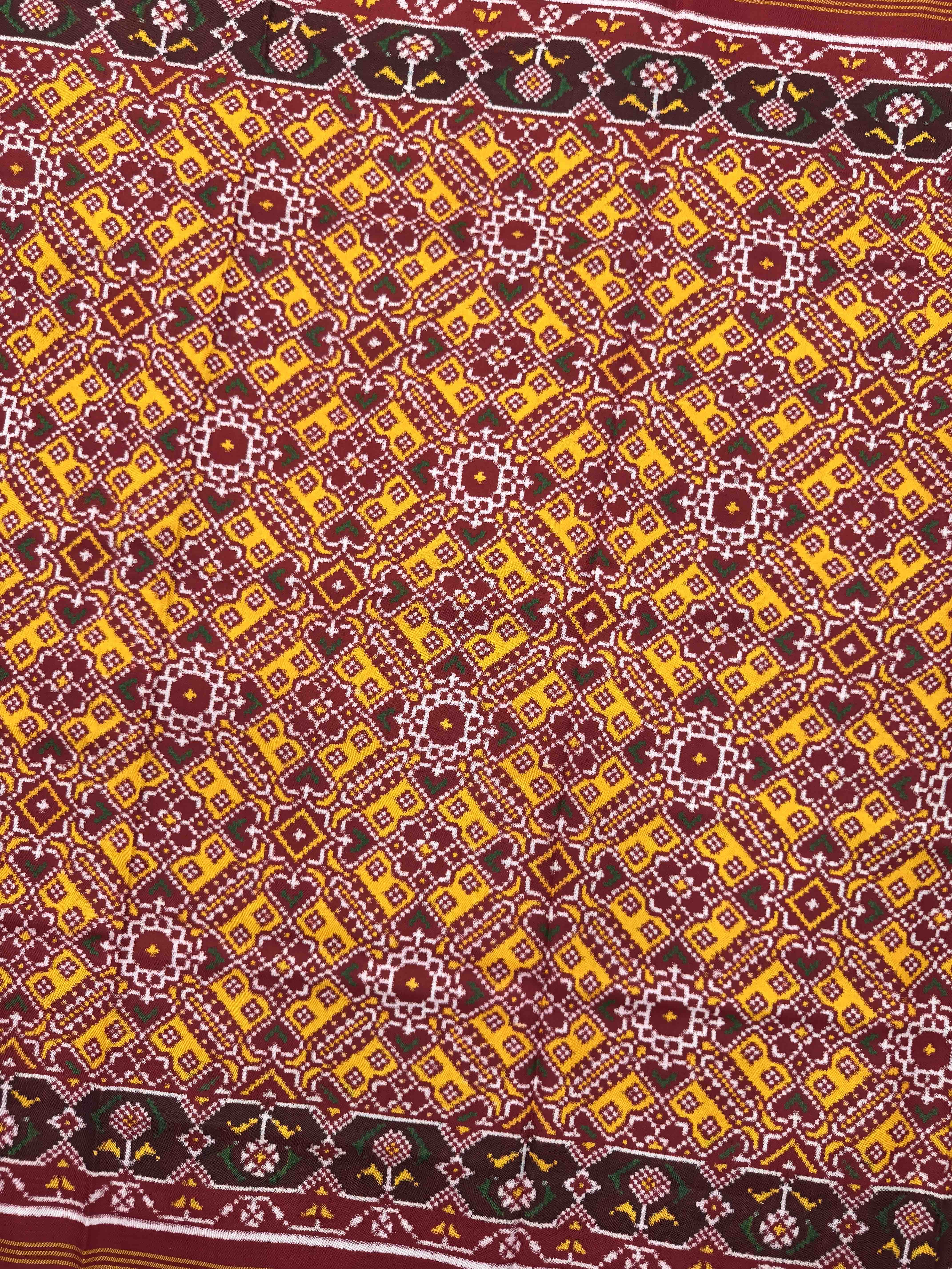 Red & Yellow Manekchowk Double Ikat Patan Patola Saree