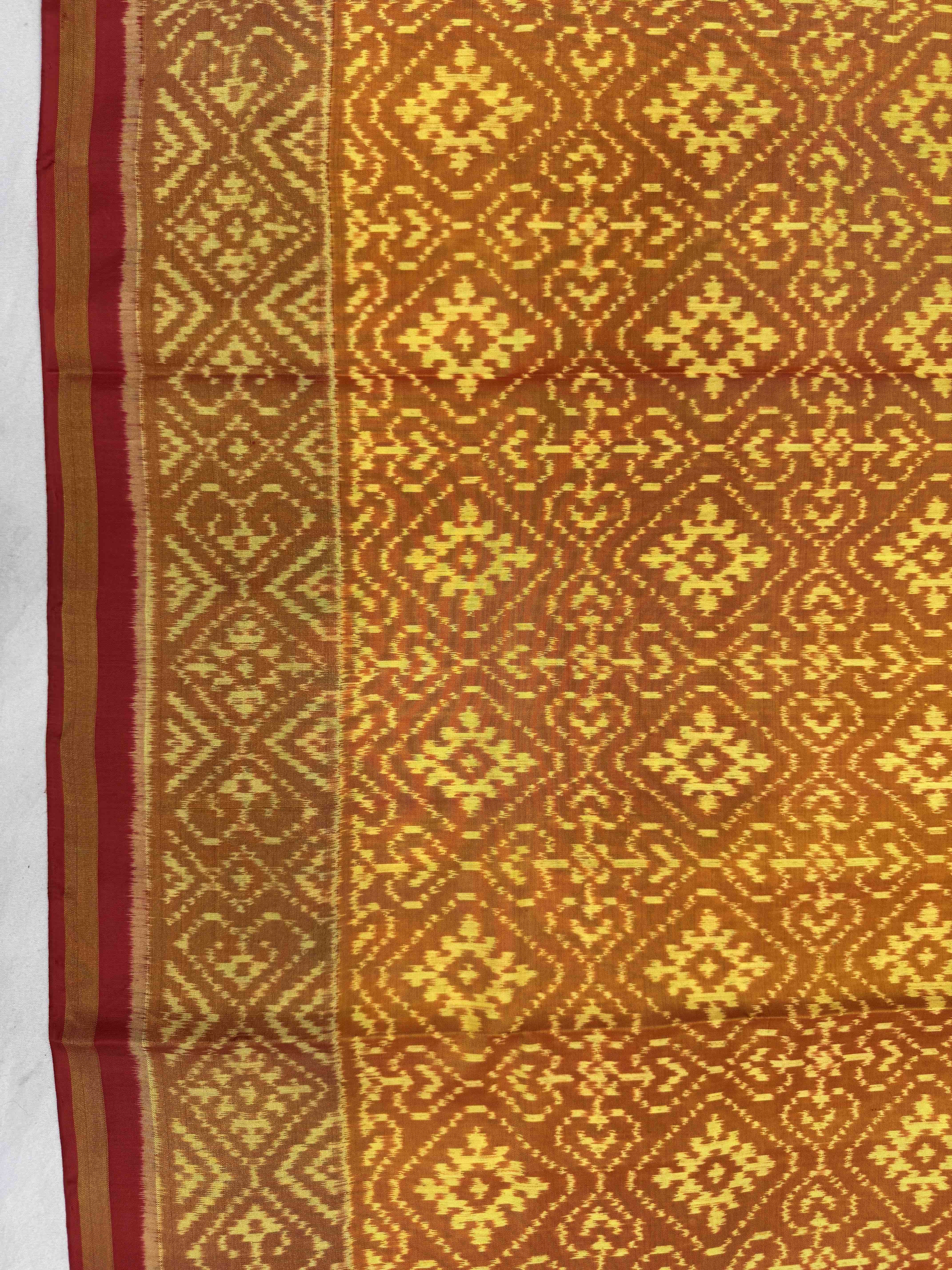Golden Yellow Panchanda Ganga Jamuna Patola Saree