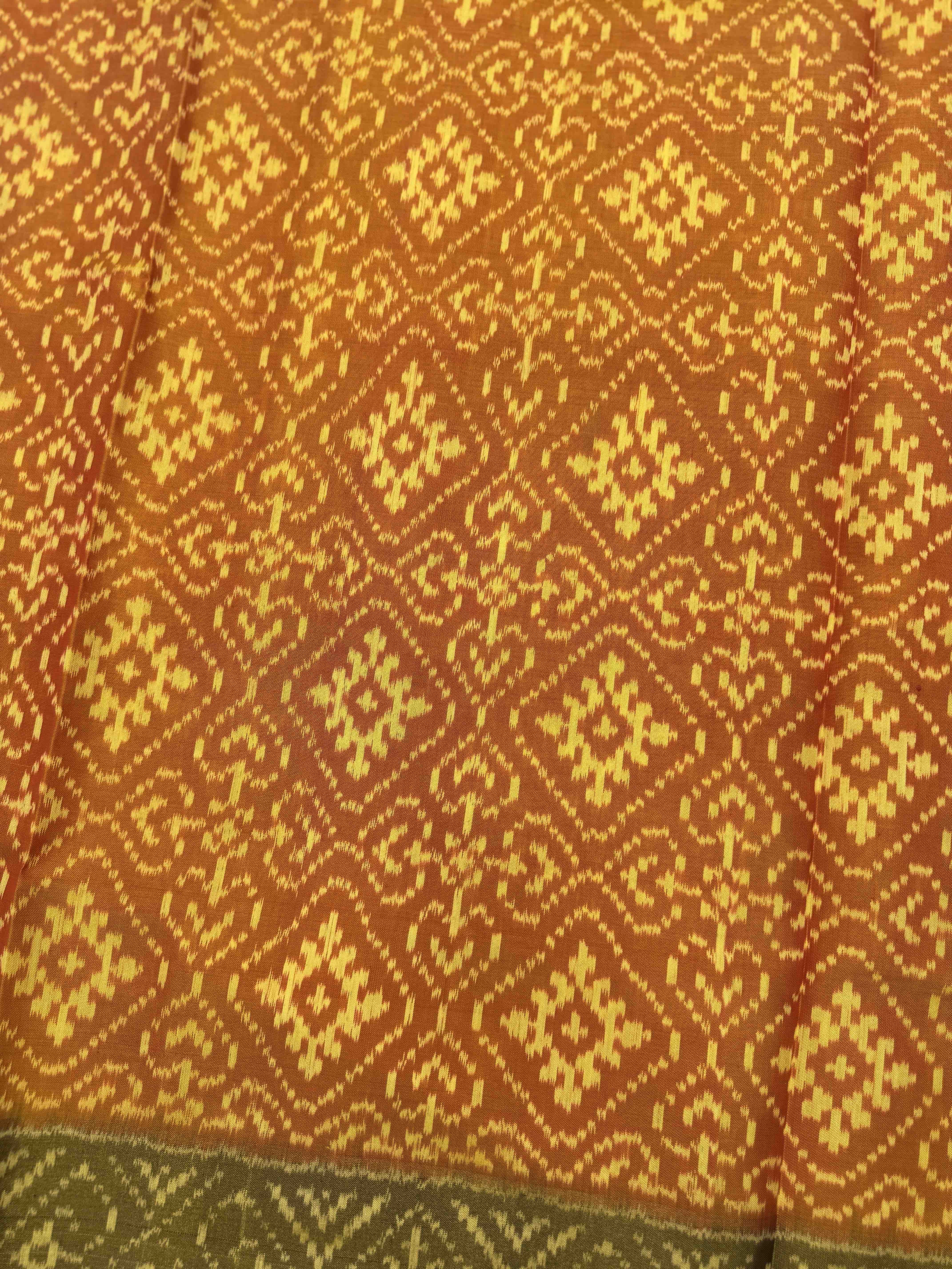 Golden Yellow Panchanda Ganga Jamuna Patola Saree