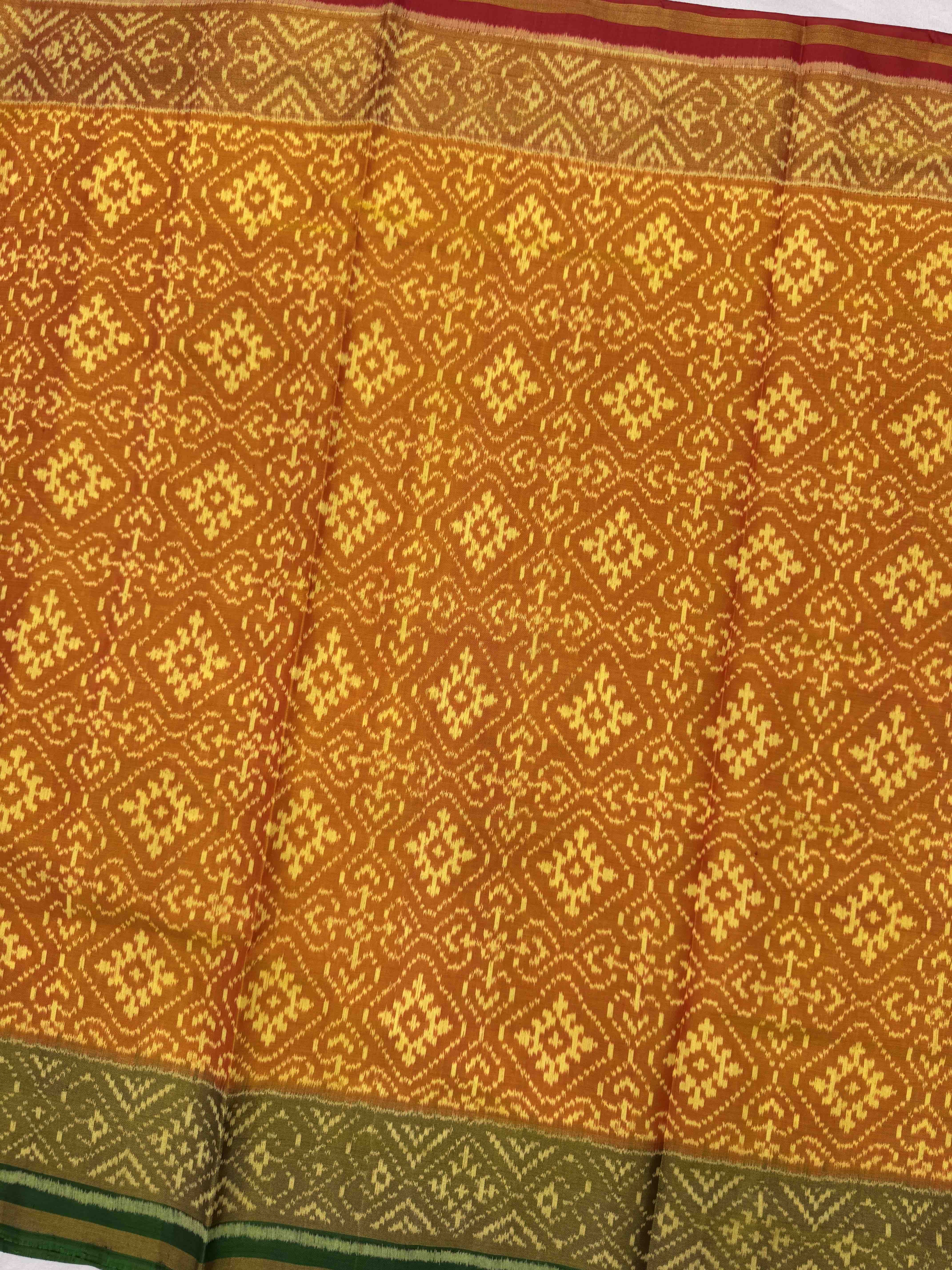 Golden Yellow Panchanda Ganga Jamuna Patola Saree