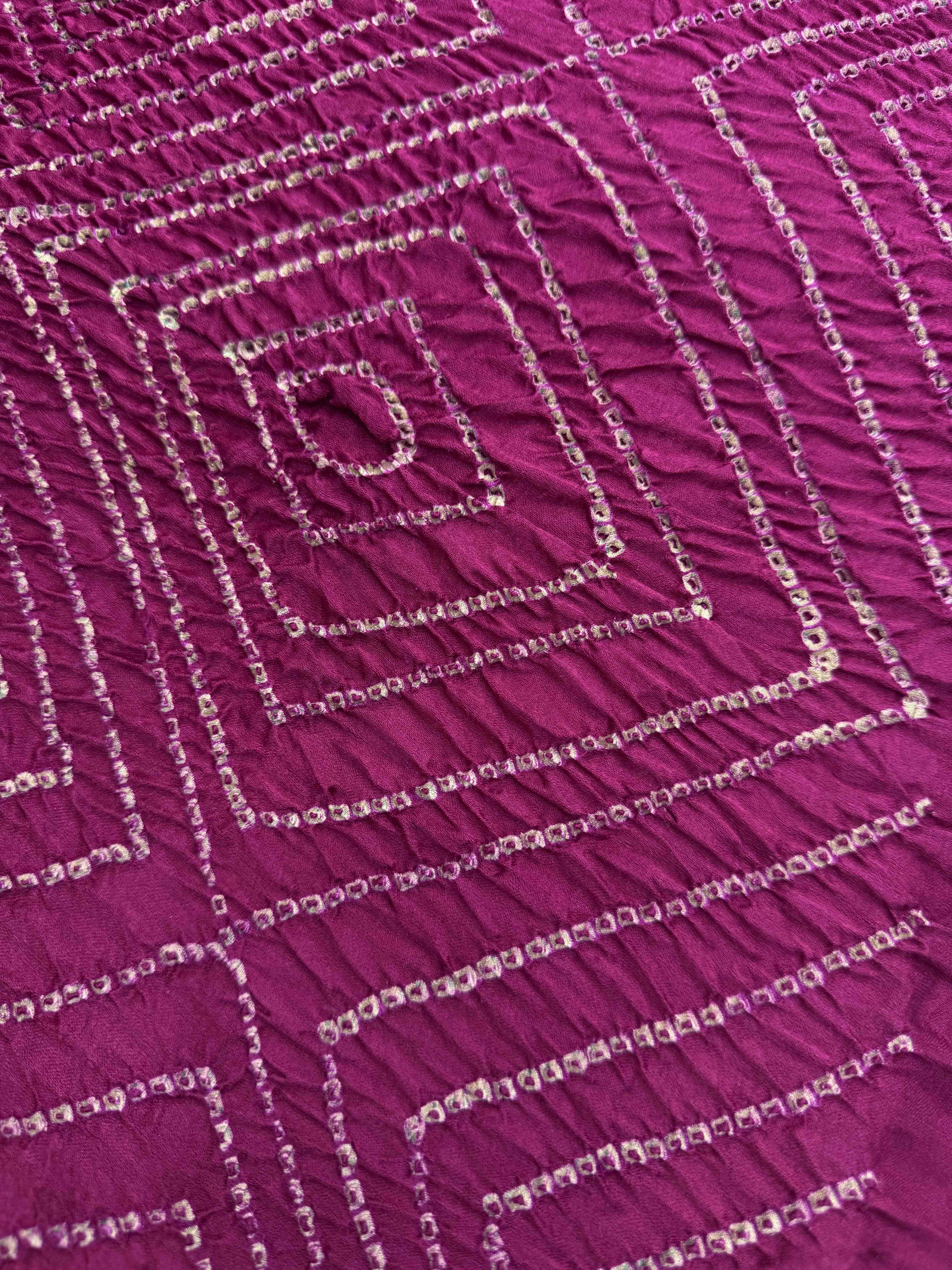 Black & Pink Gajji Silk with Ajarakh Print Bandhani Saree