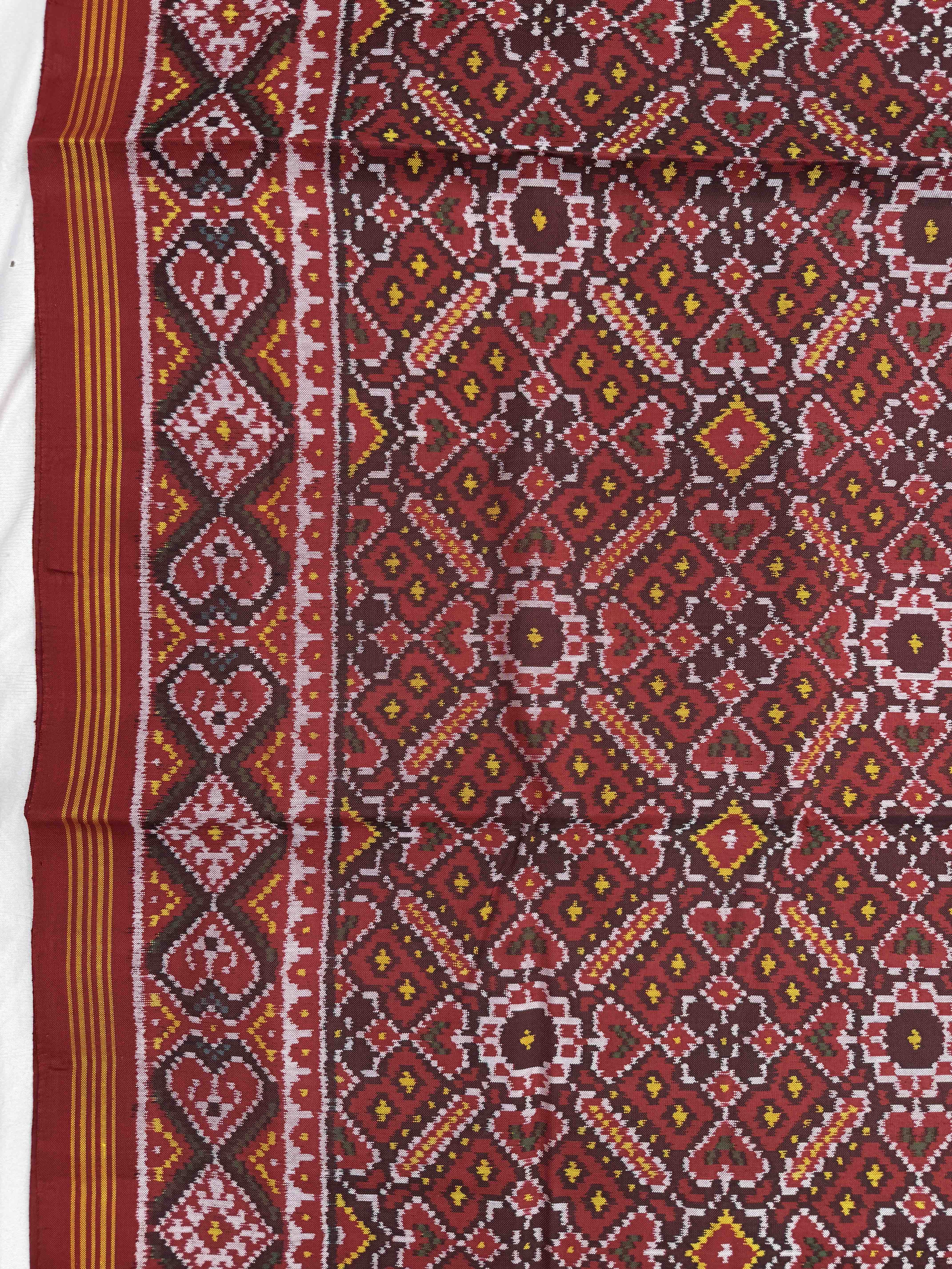 Red Manekchowk Single Ikat Patan Patola Saree