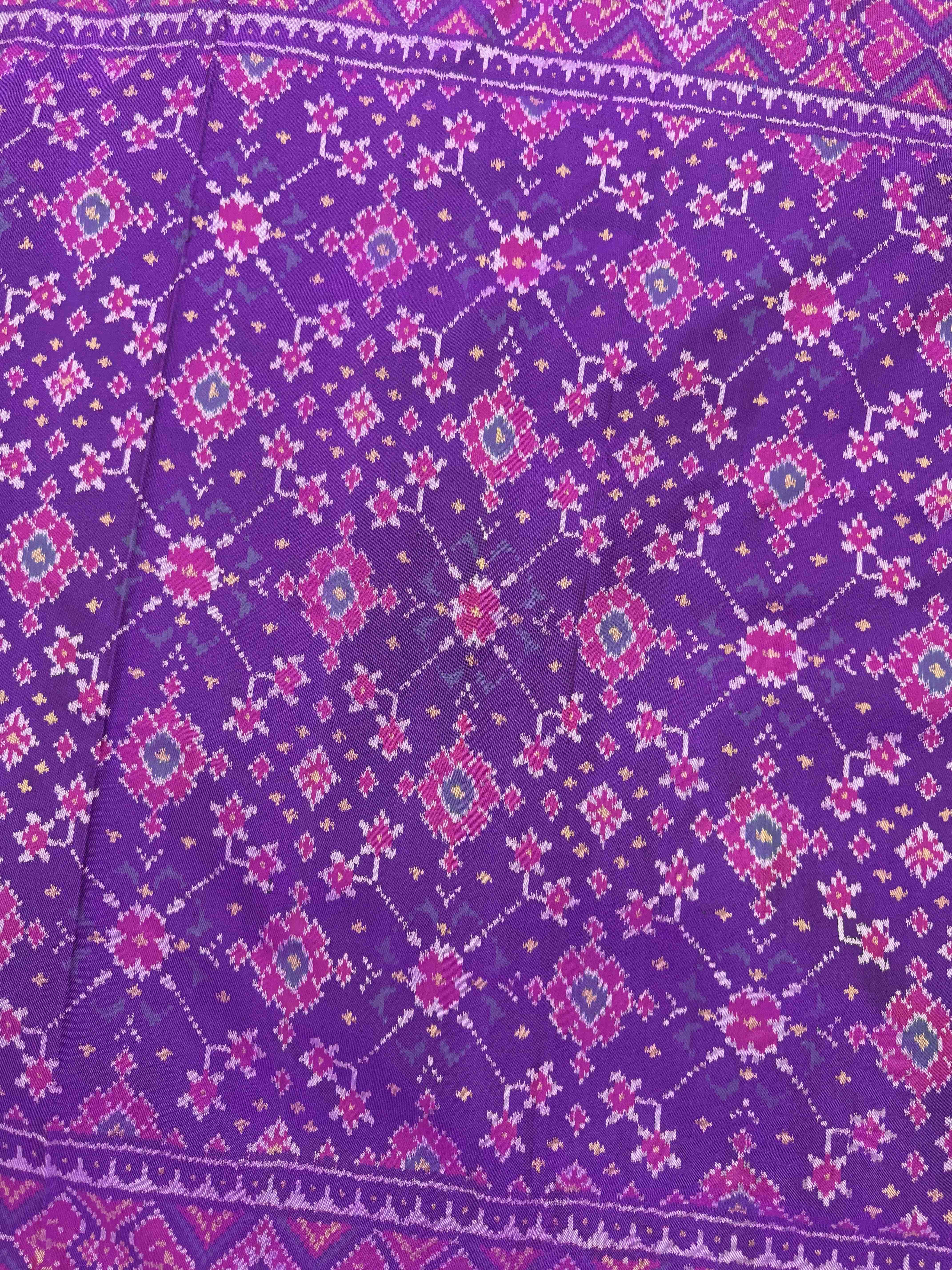 Purple Navratan Single Ikat Patan Patola Saree