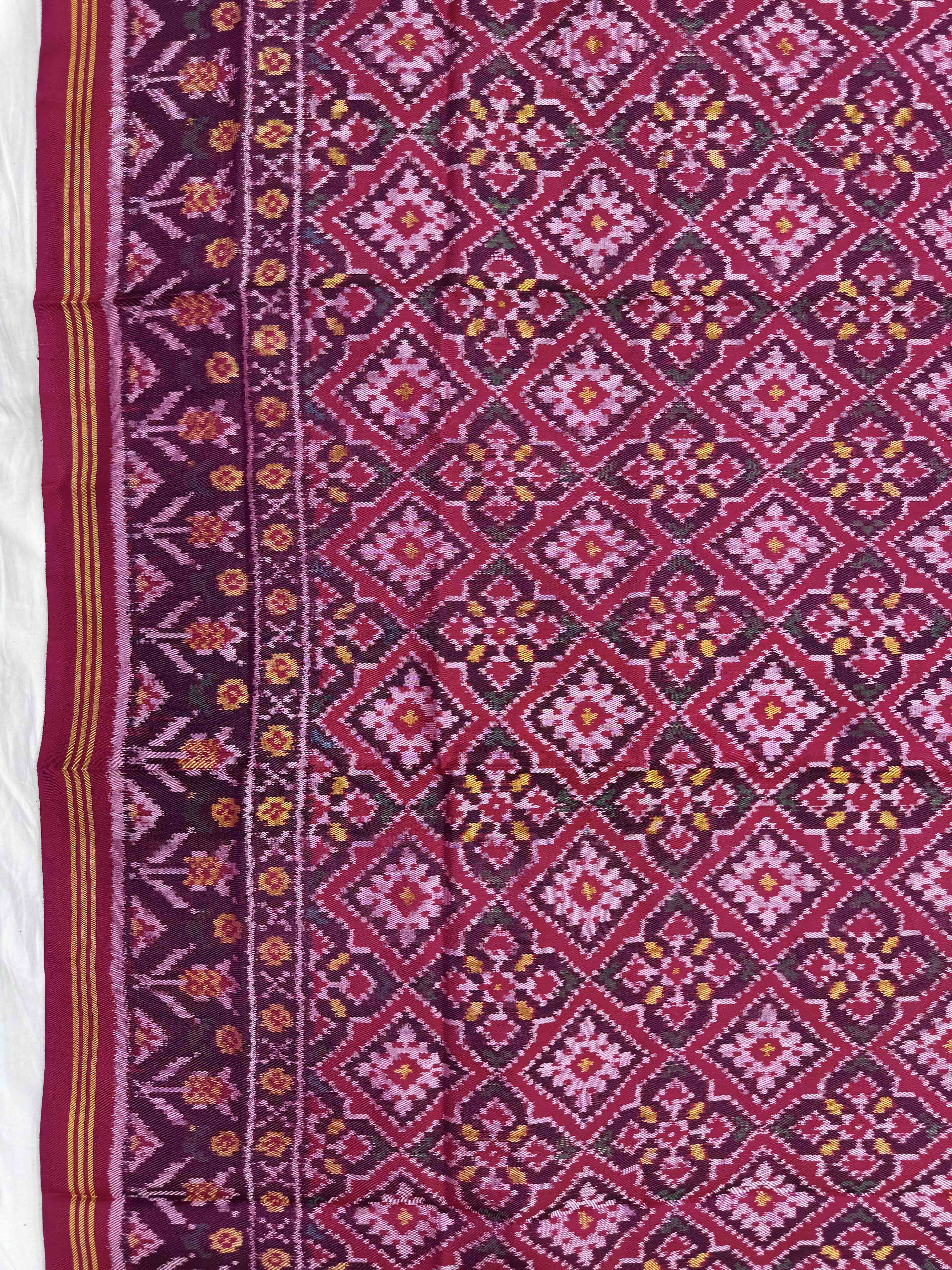 Pink Panchanda Semi Double Ikat Patola Dupatta