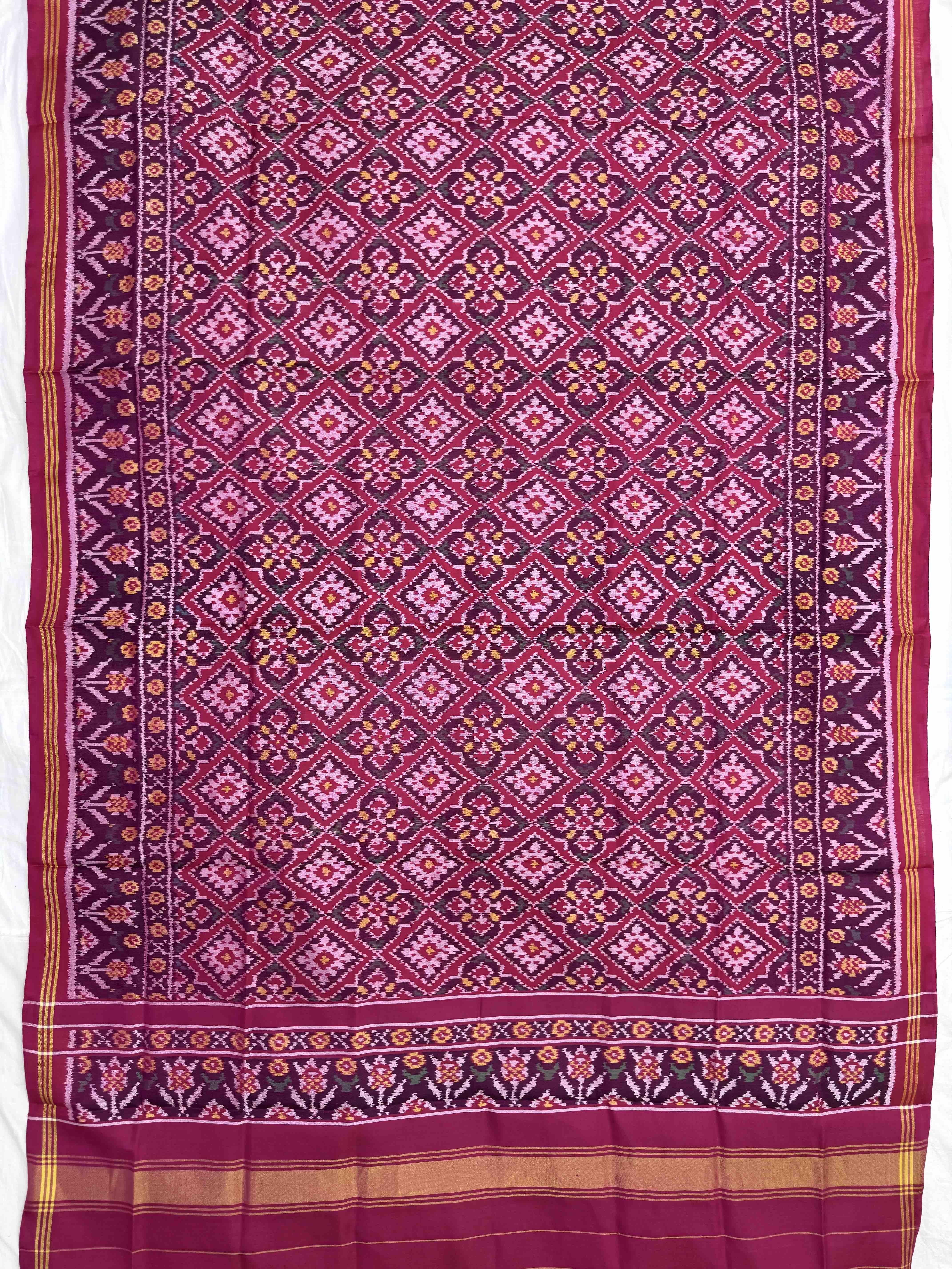 Pink Panchanda Semi Double Ikat Patola Dupatta