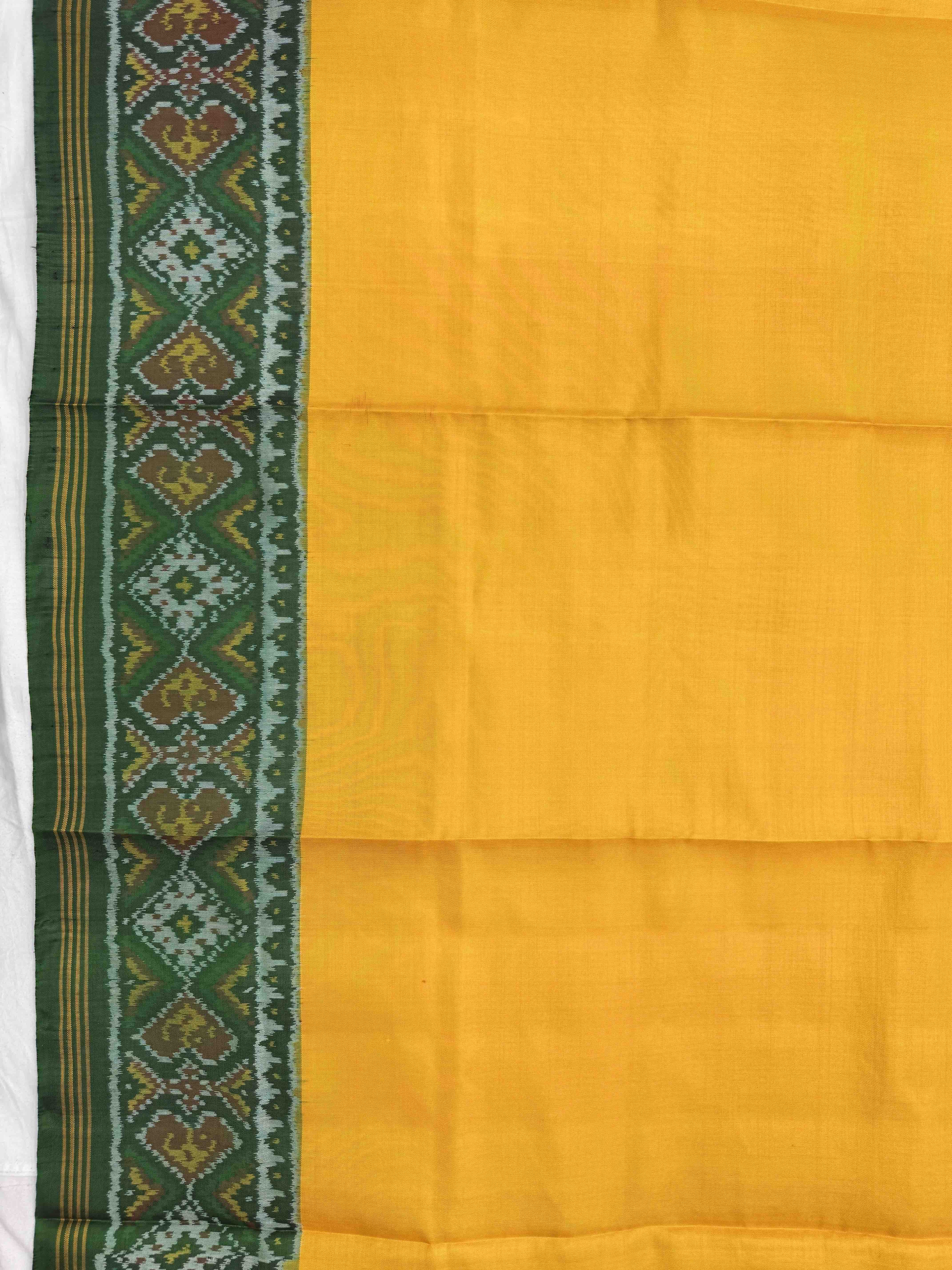Yellow Plain Ganga Jamuna Semi Double Ikat Patola Dupatta