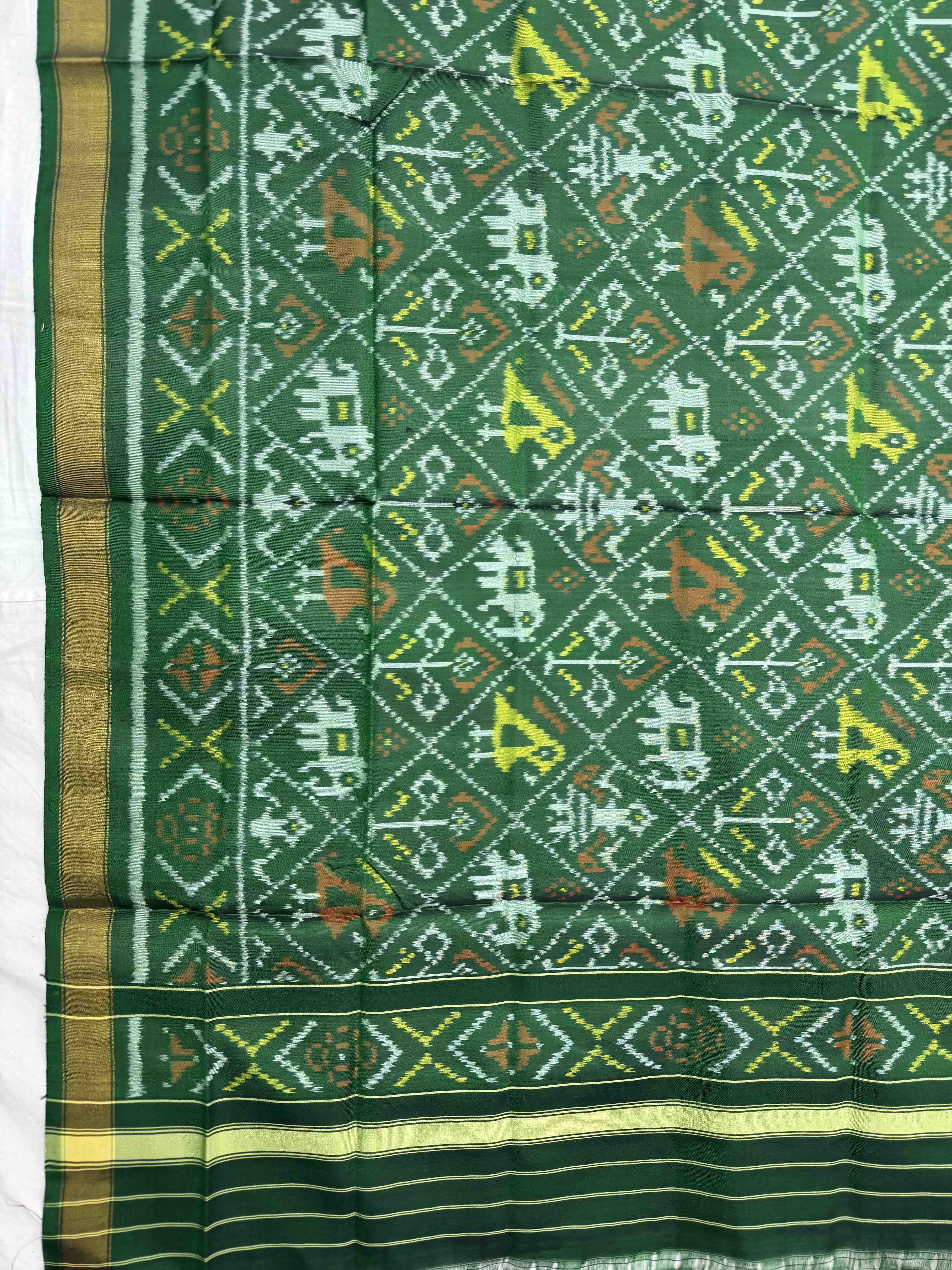 Green Narikunj Single Ikat Patola Dupatta