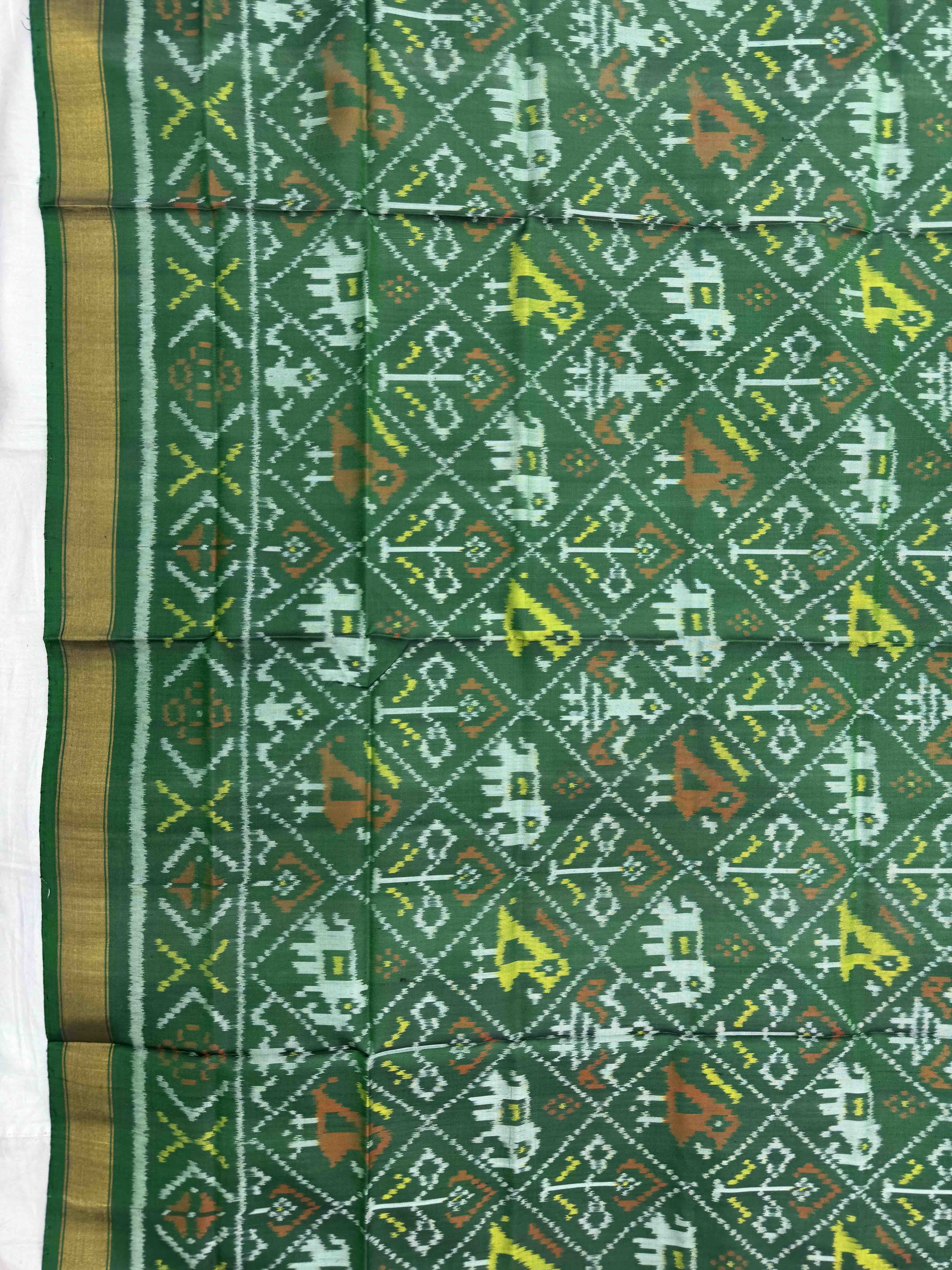 Green Narikunj Single Ikat Patola Dupatta