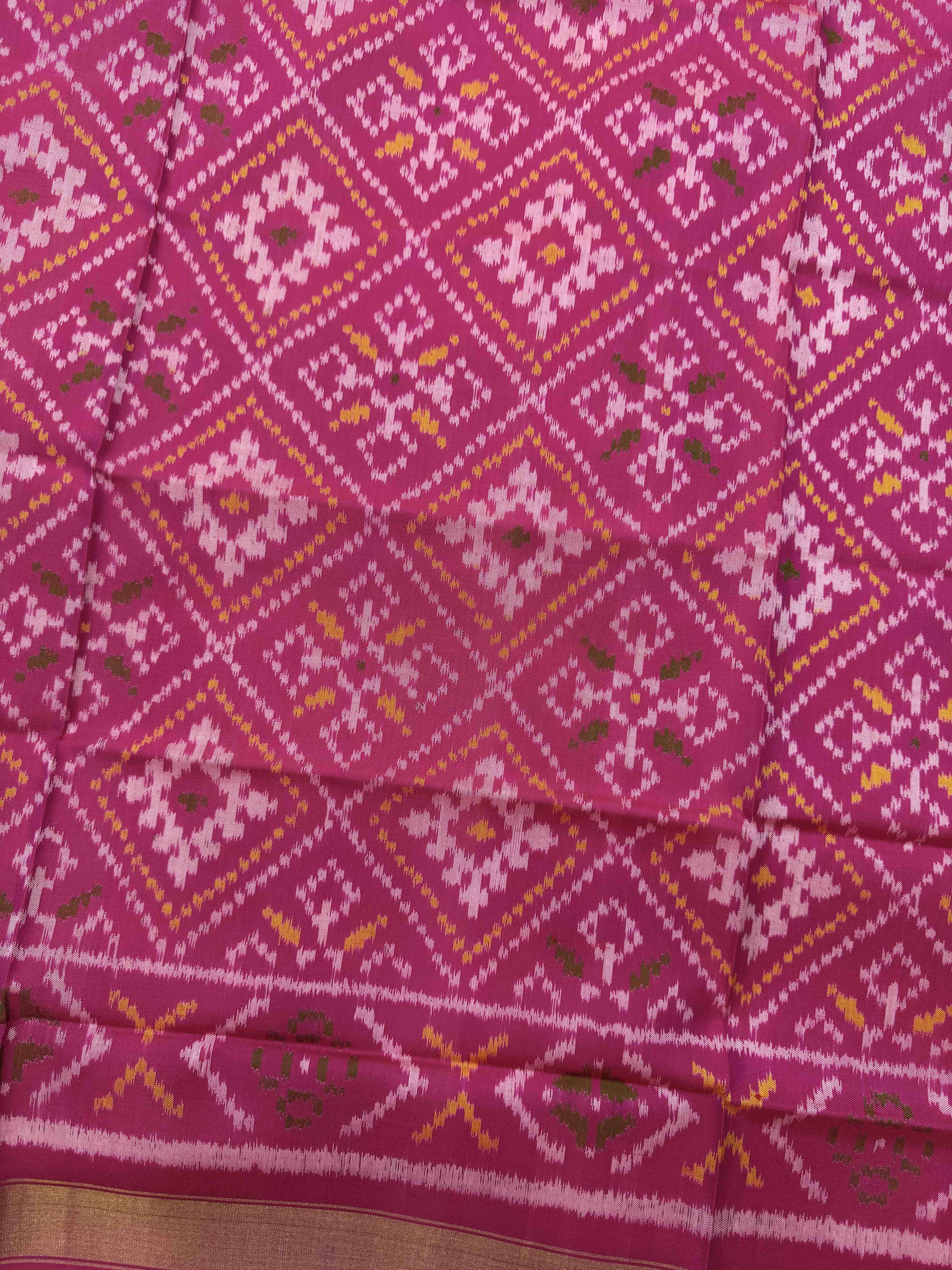 Pink Chanda Bhat Single Ikat Patola Dupatta