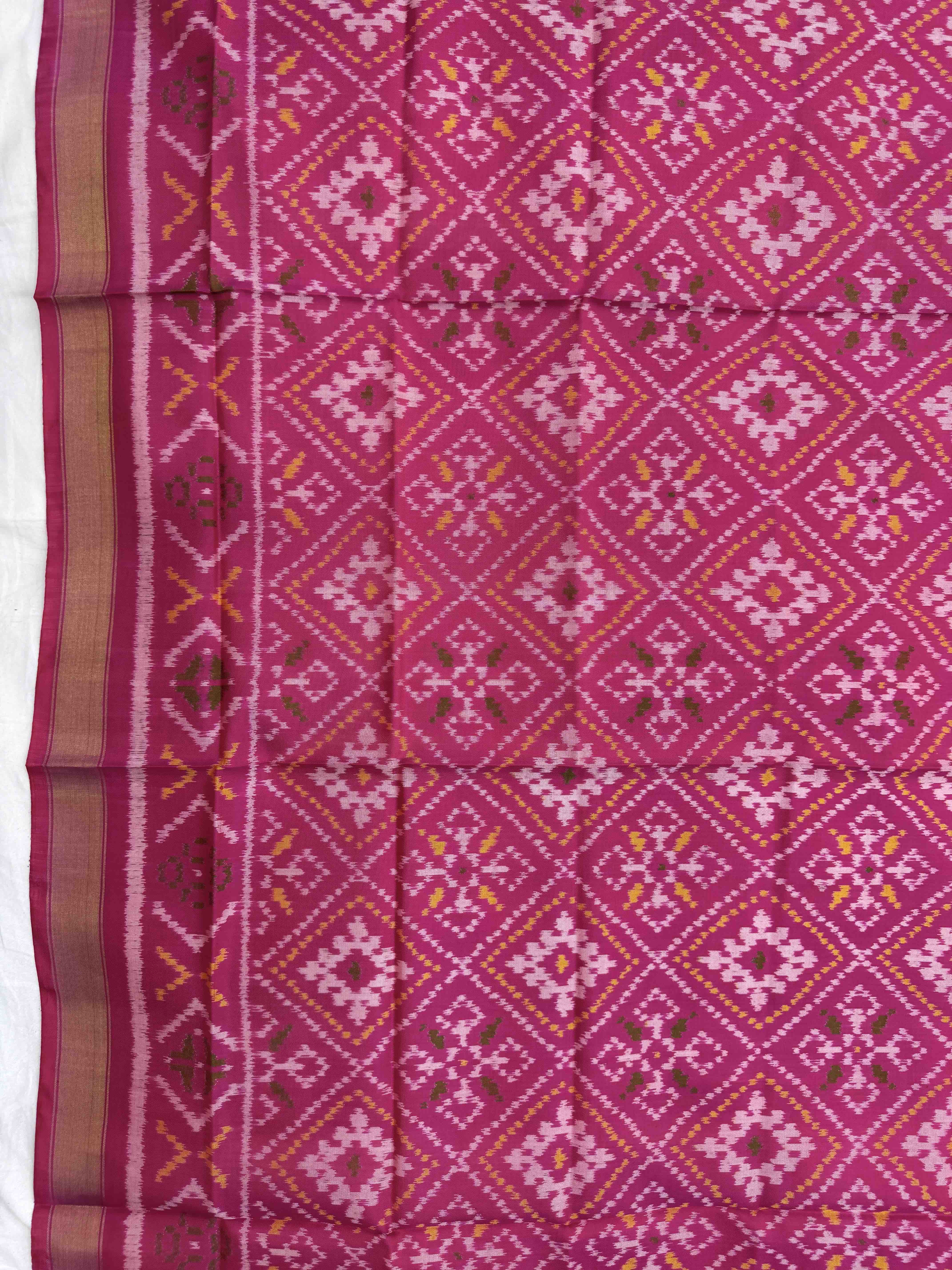 Pink Chanda Bhat Single Ikat Patola Dupatta