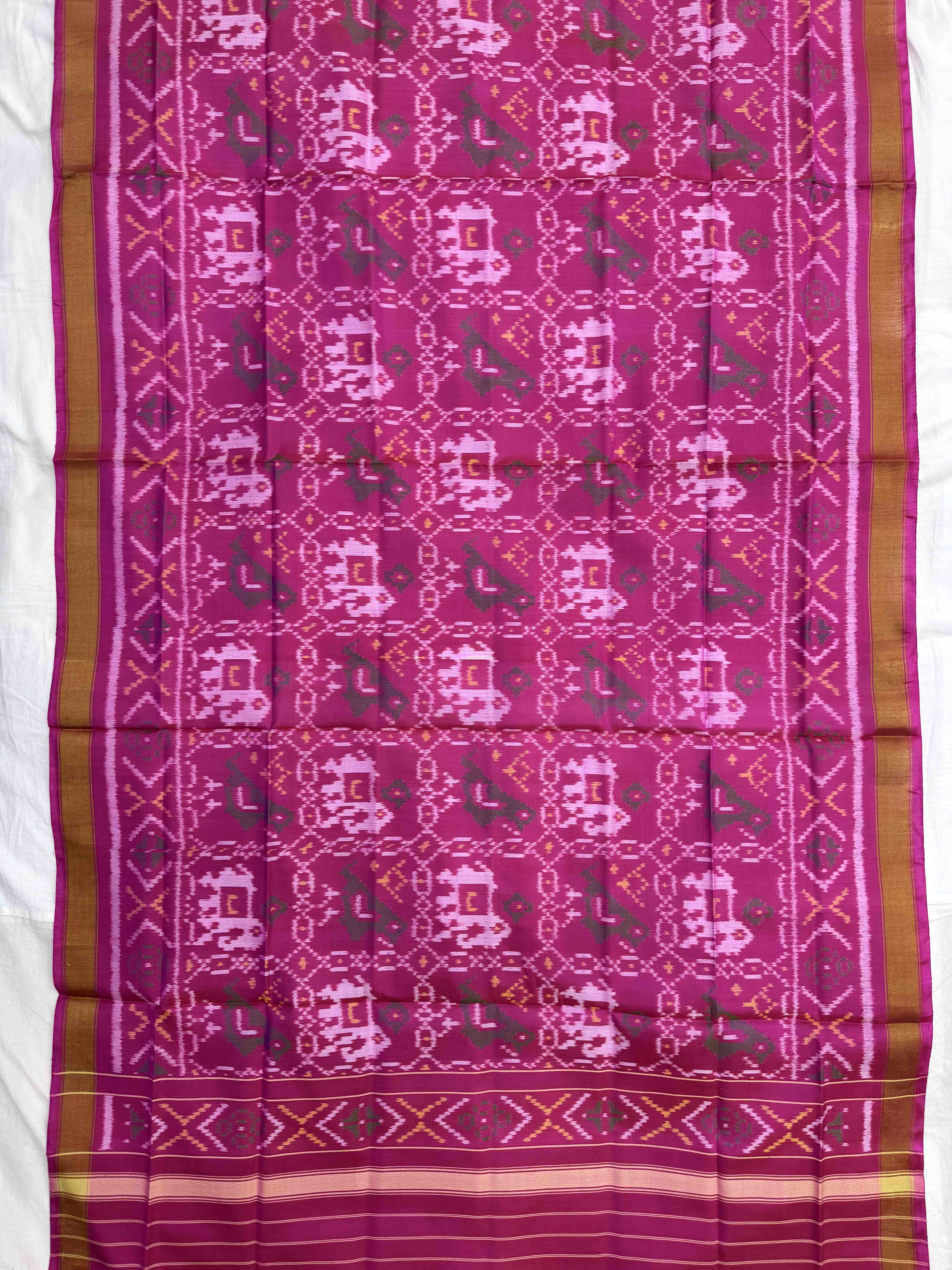 Pink Narikunj Single Ikat Patola Dupatta