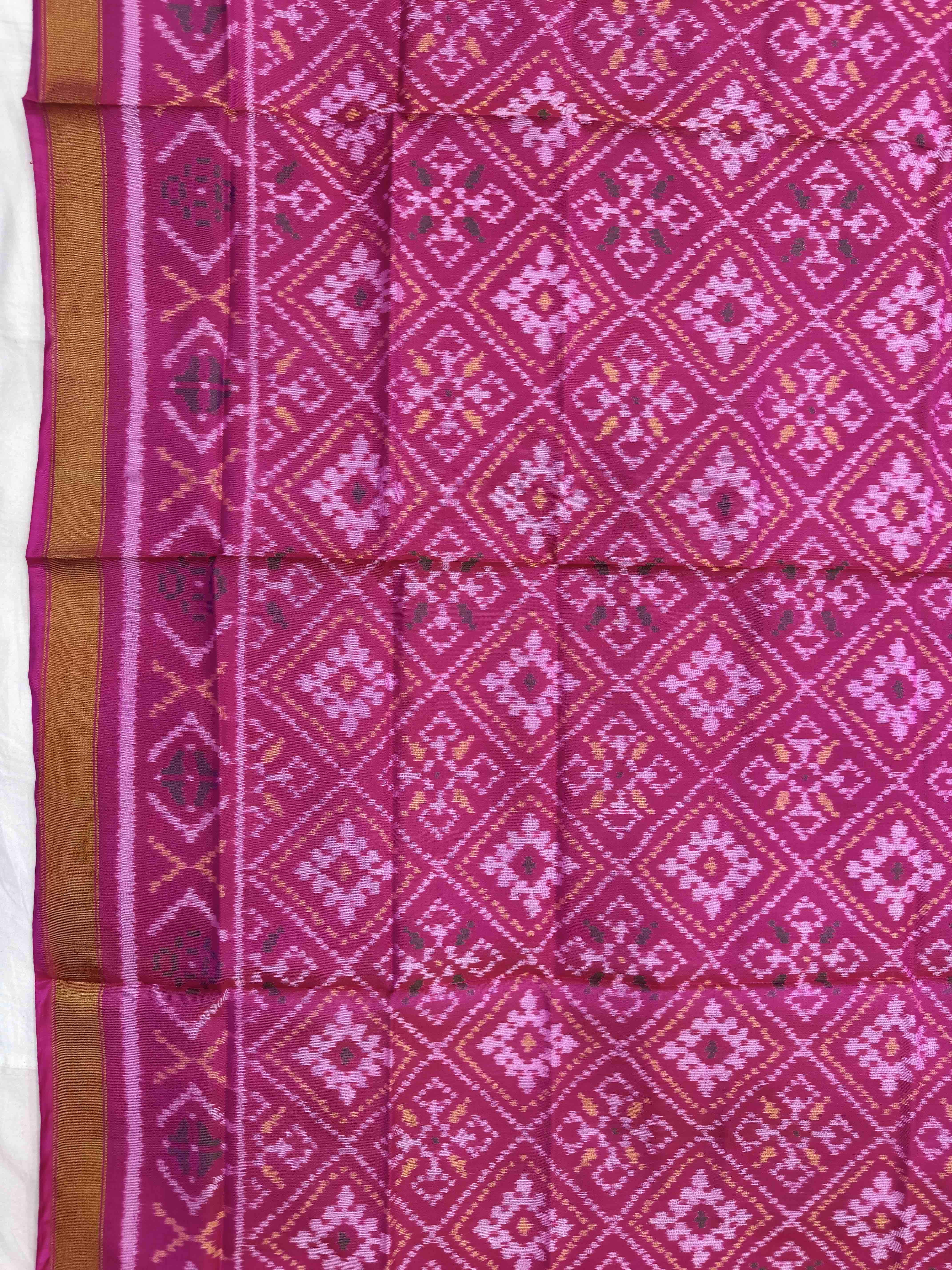 Pink Panchanda Single Ikat Patola Dupatta