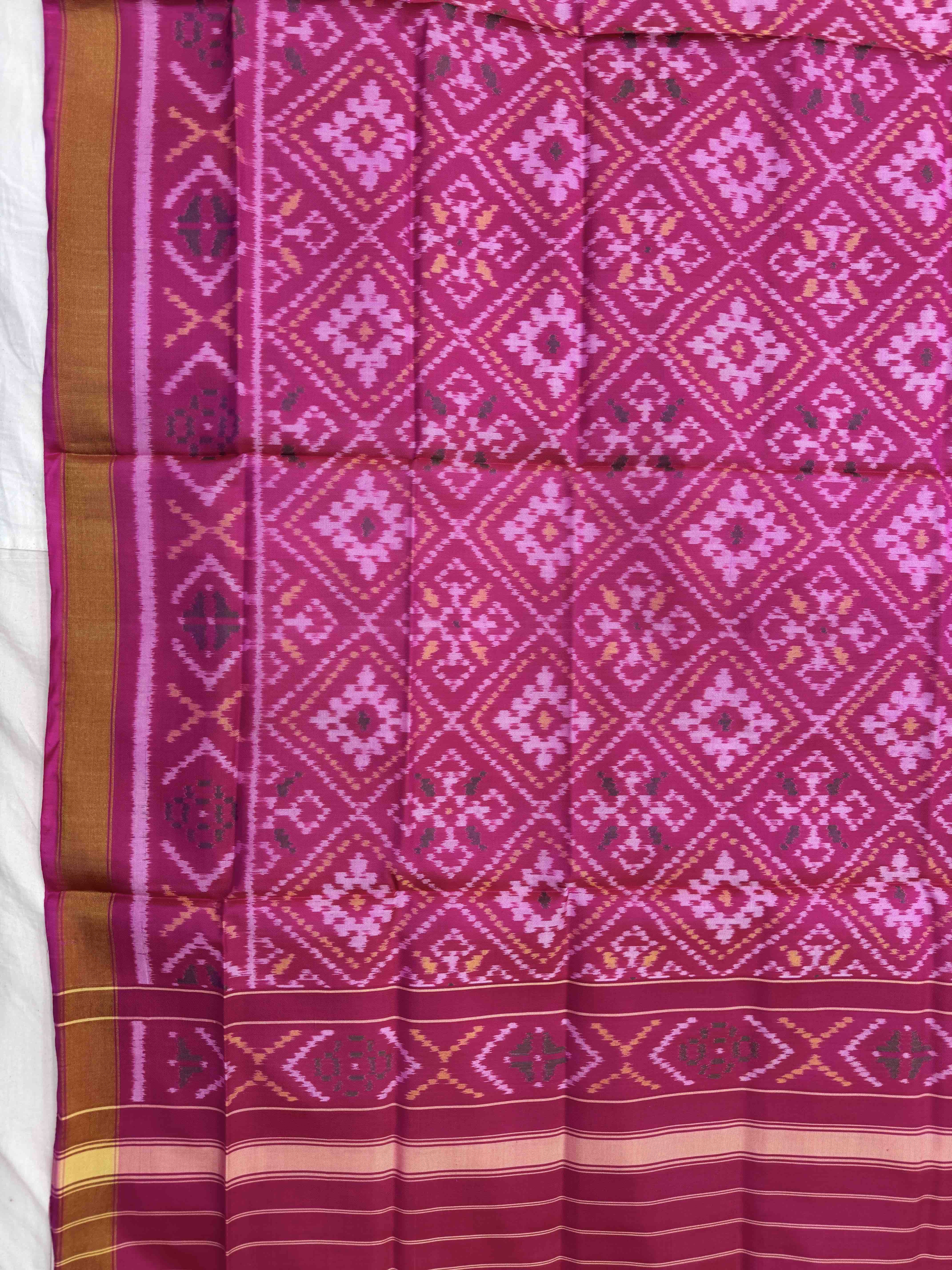Pink Panchanda Single Ikat Patola Dupatta