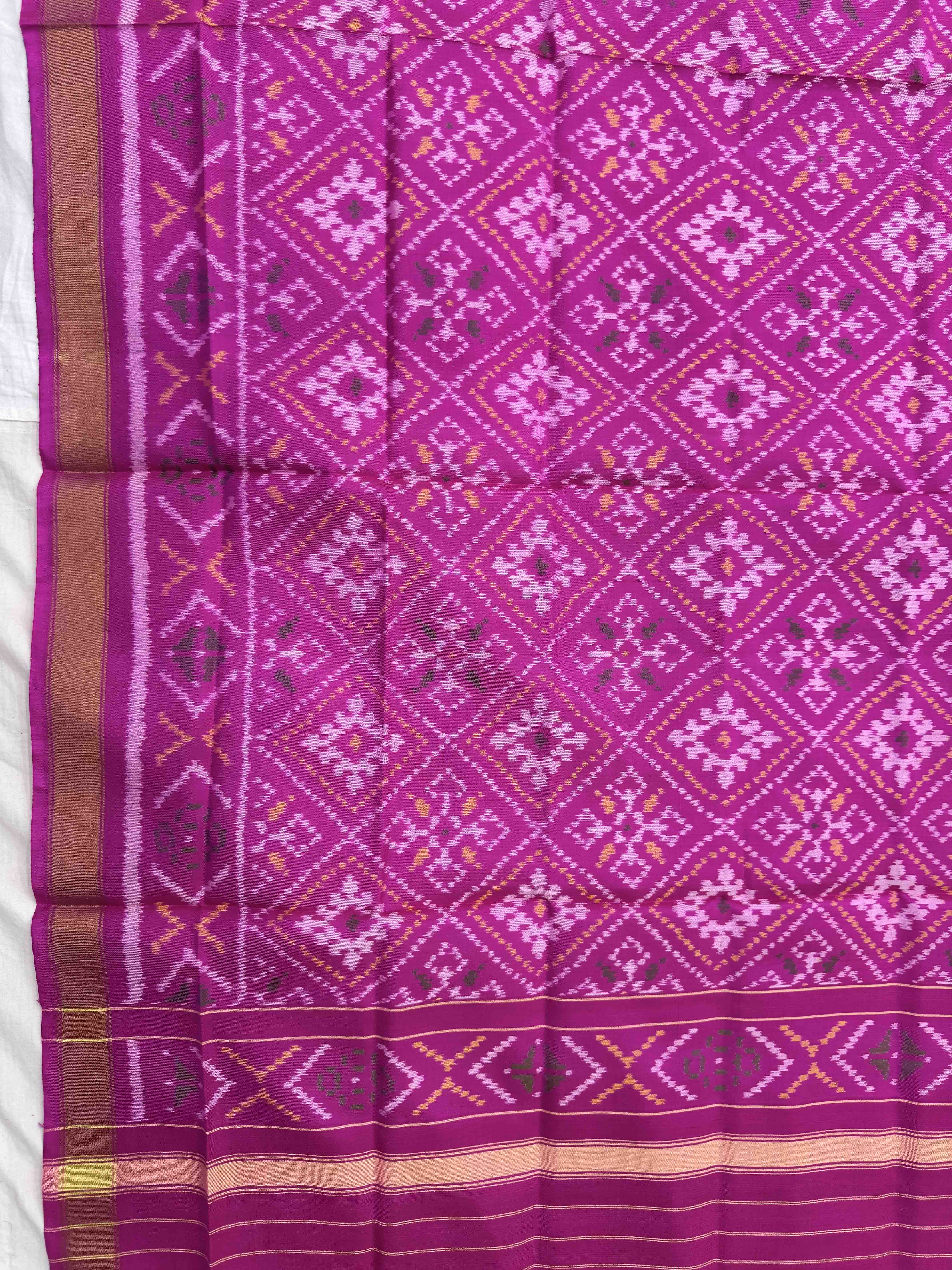 Pink Panchanda Single Ikat Patola Dupatta