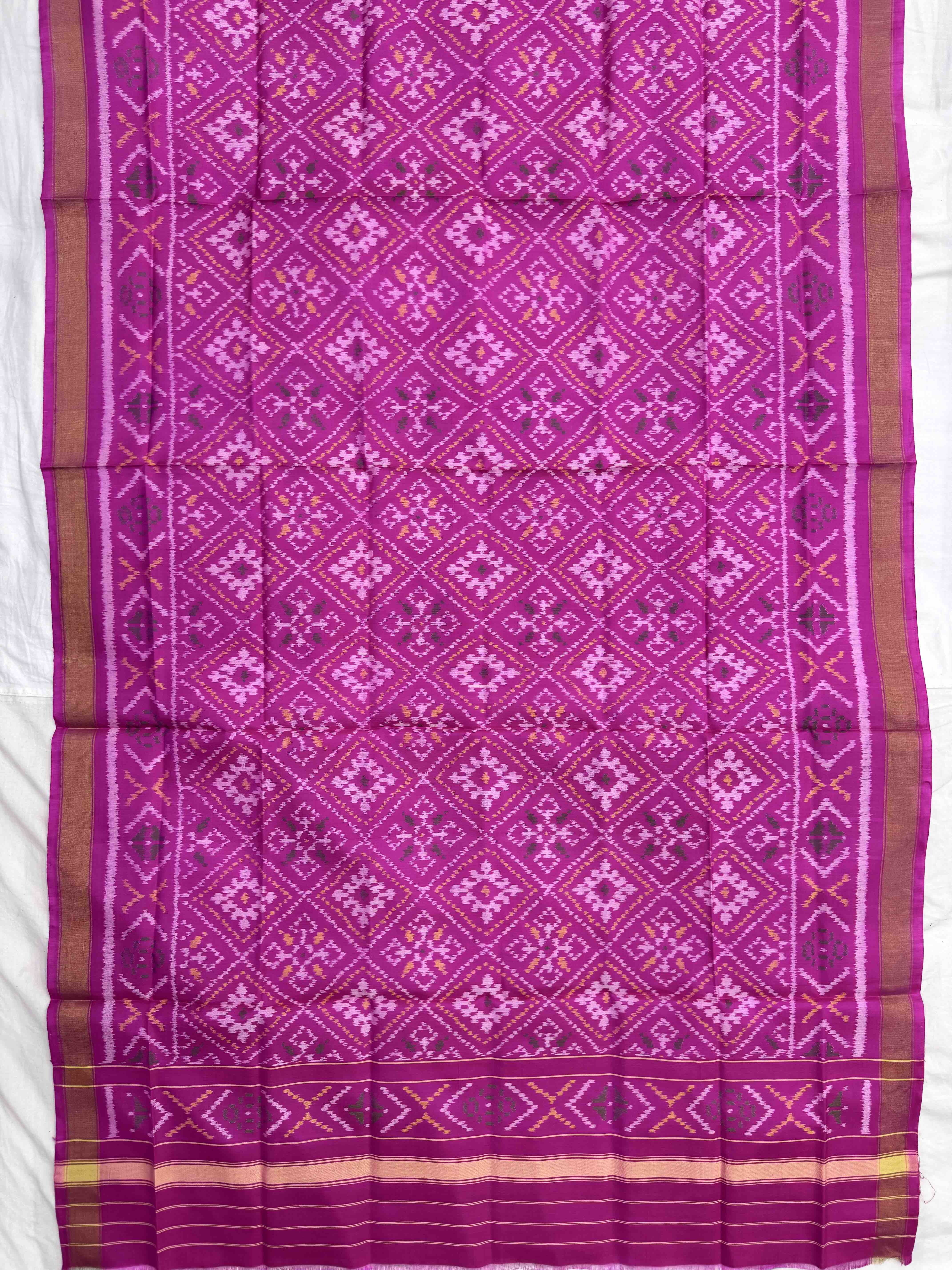 Pink Panchanda Single Ikat Patola Dupatta