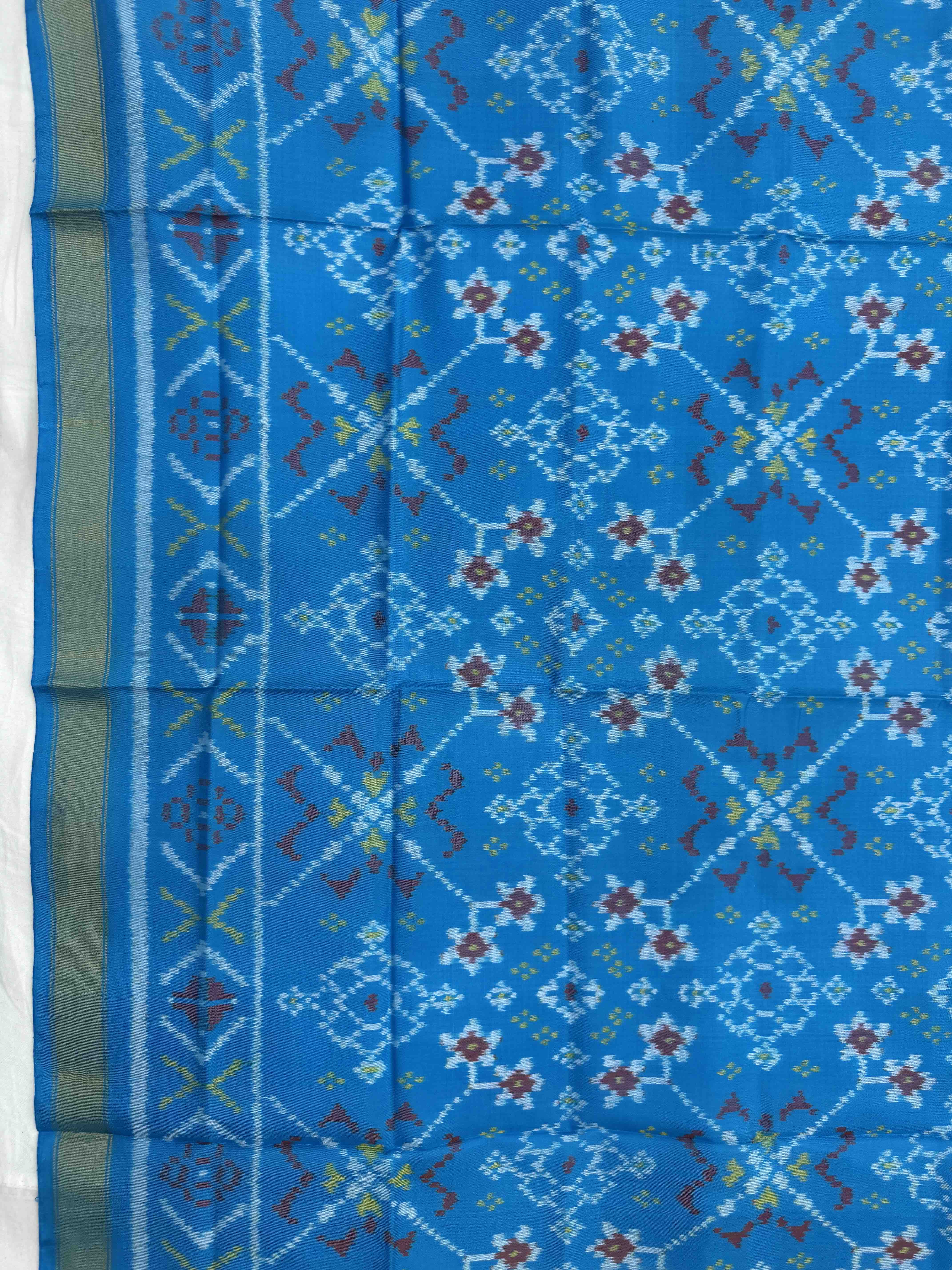 Sky Blue Navratan Single Ikat Patola Dupatta