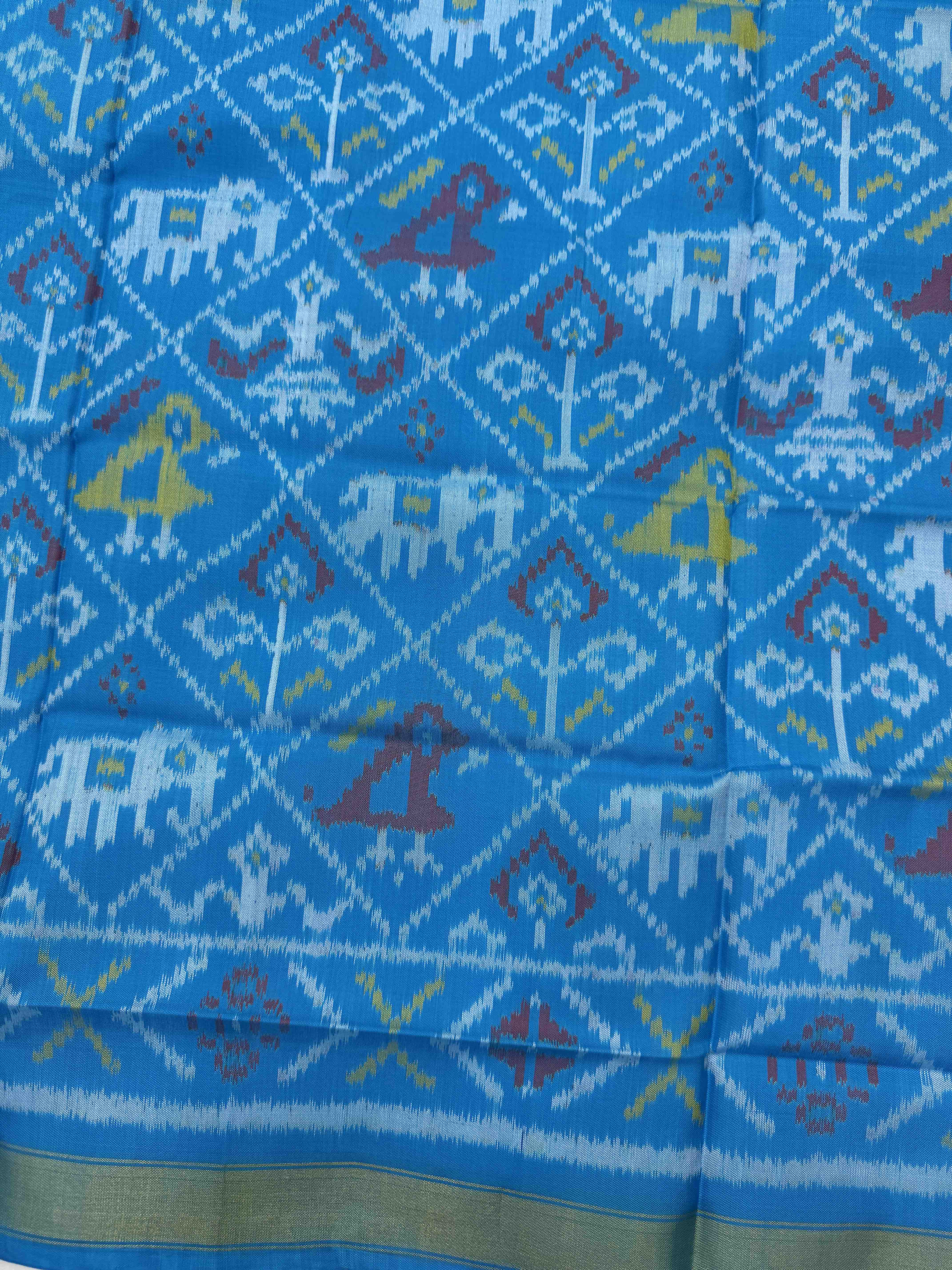 Sky Blue Narikunj Single Ikat Patola Dupatta