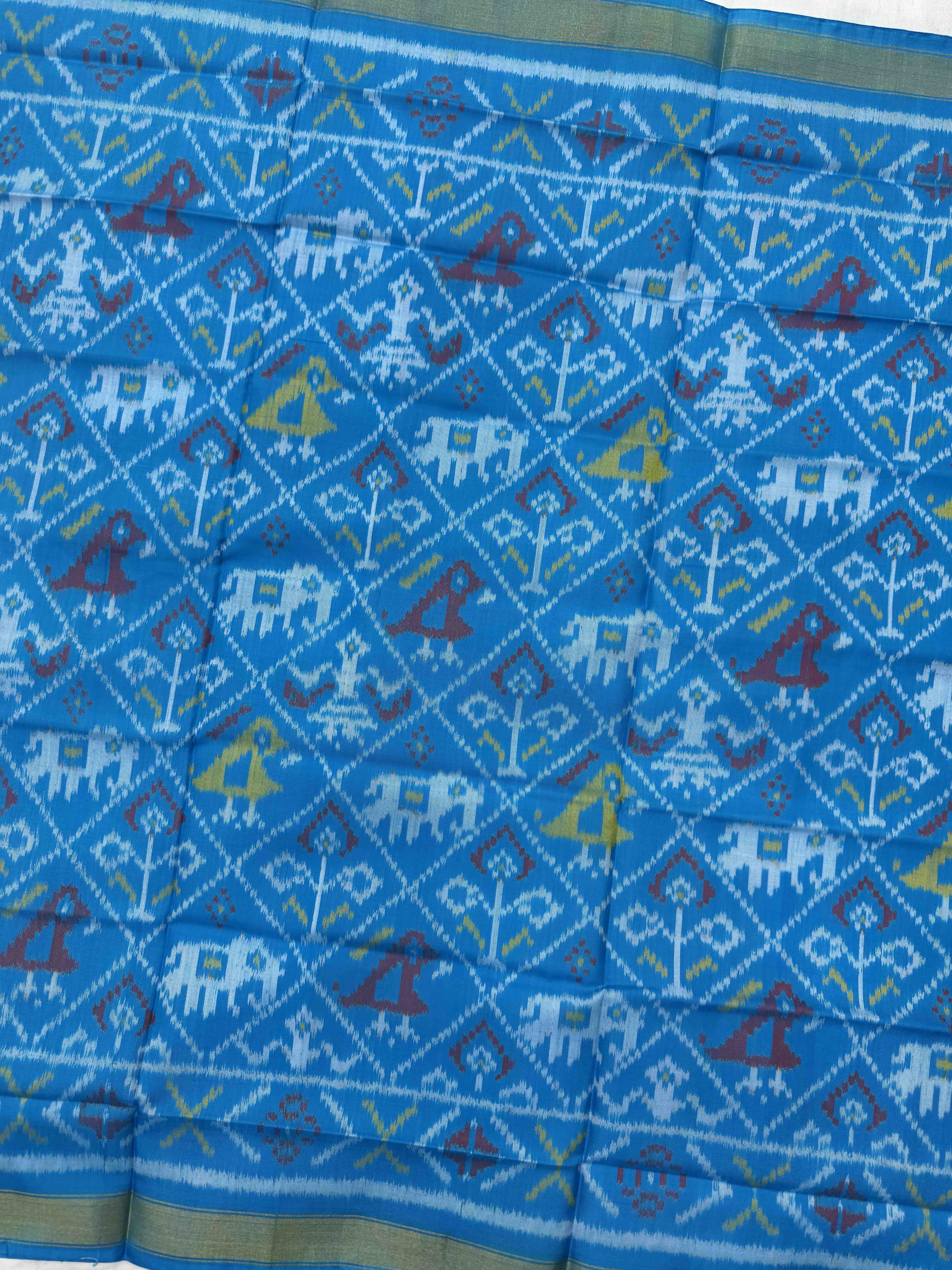 Sky Blue Narikunj Single Ikat Patola Dupatta