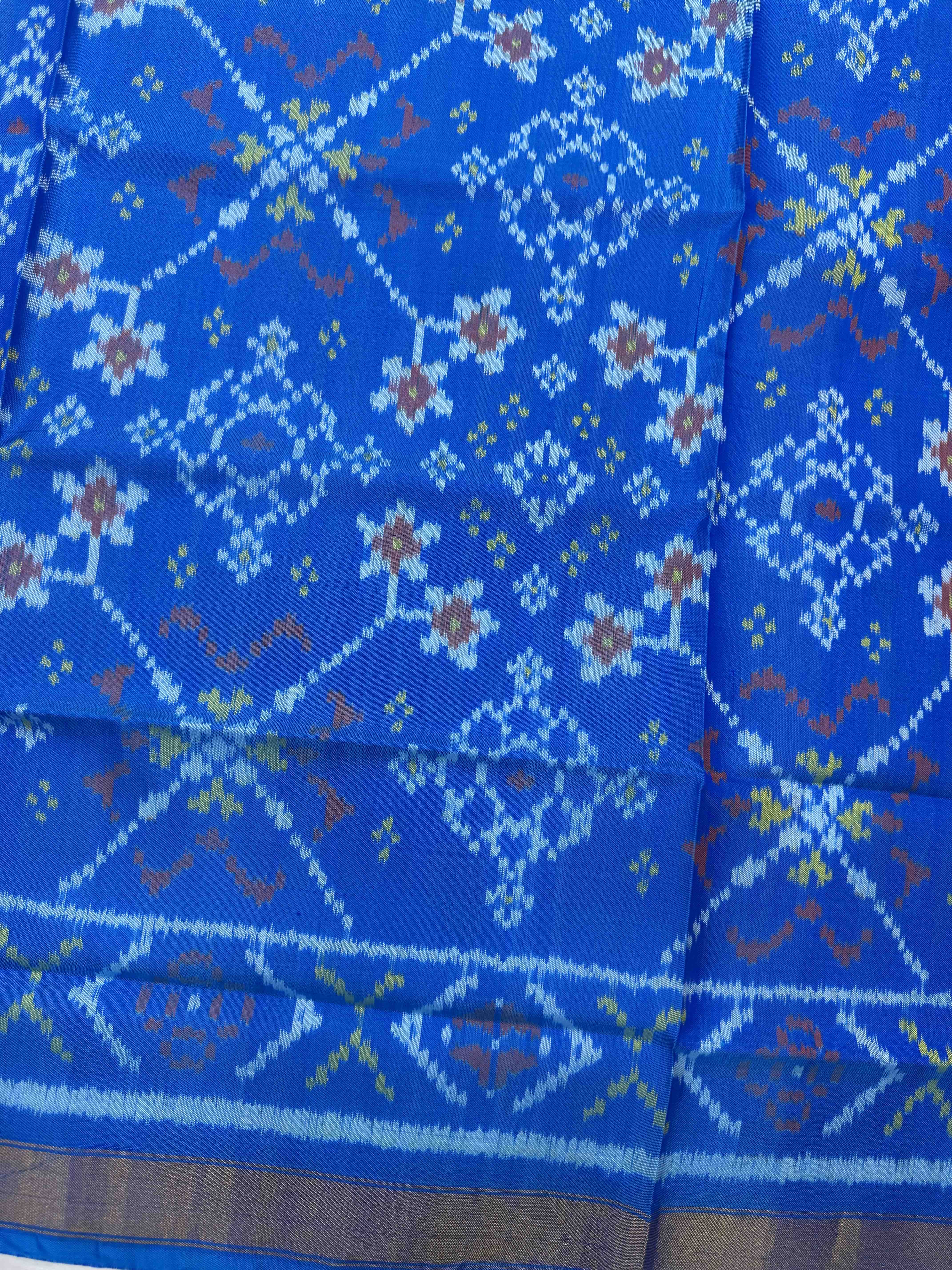 Blue Navratan Single Ikat Patola Dupatta