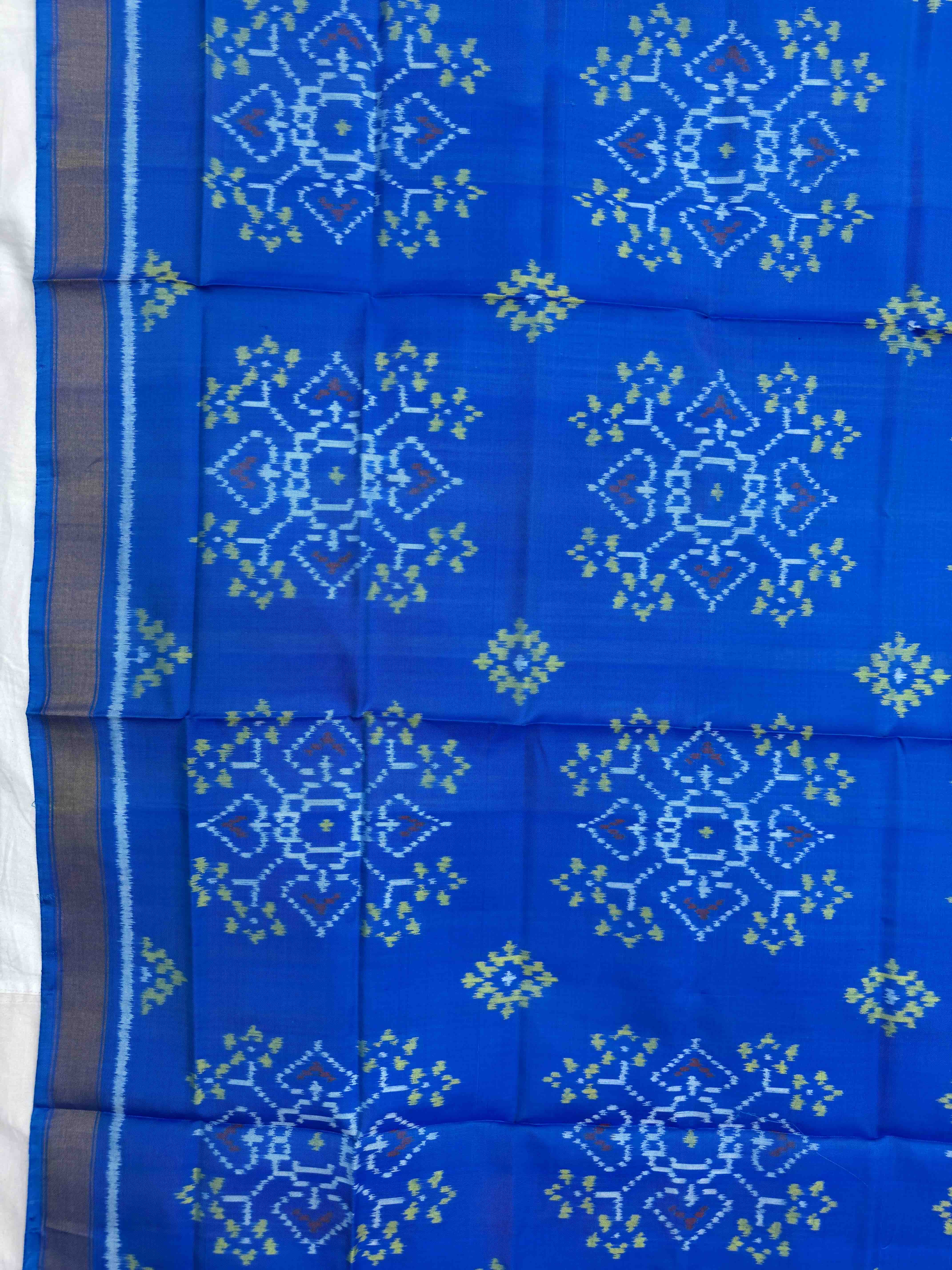 Blue Manekchowk Single Ikat Patola Dupatta