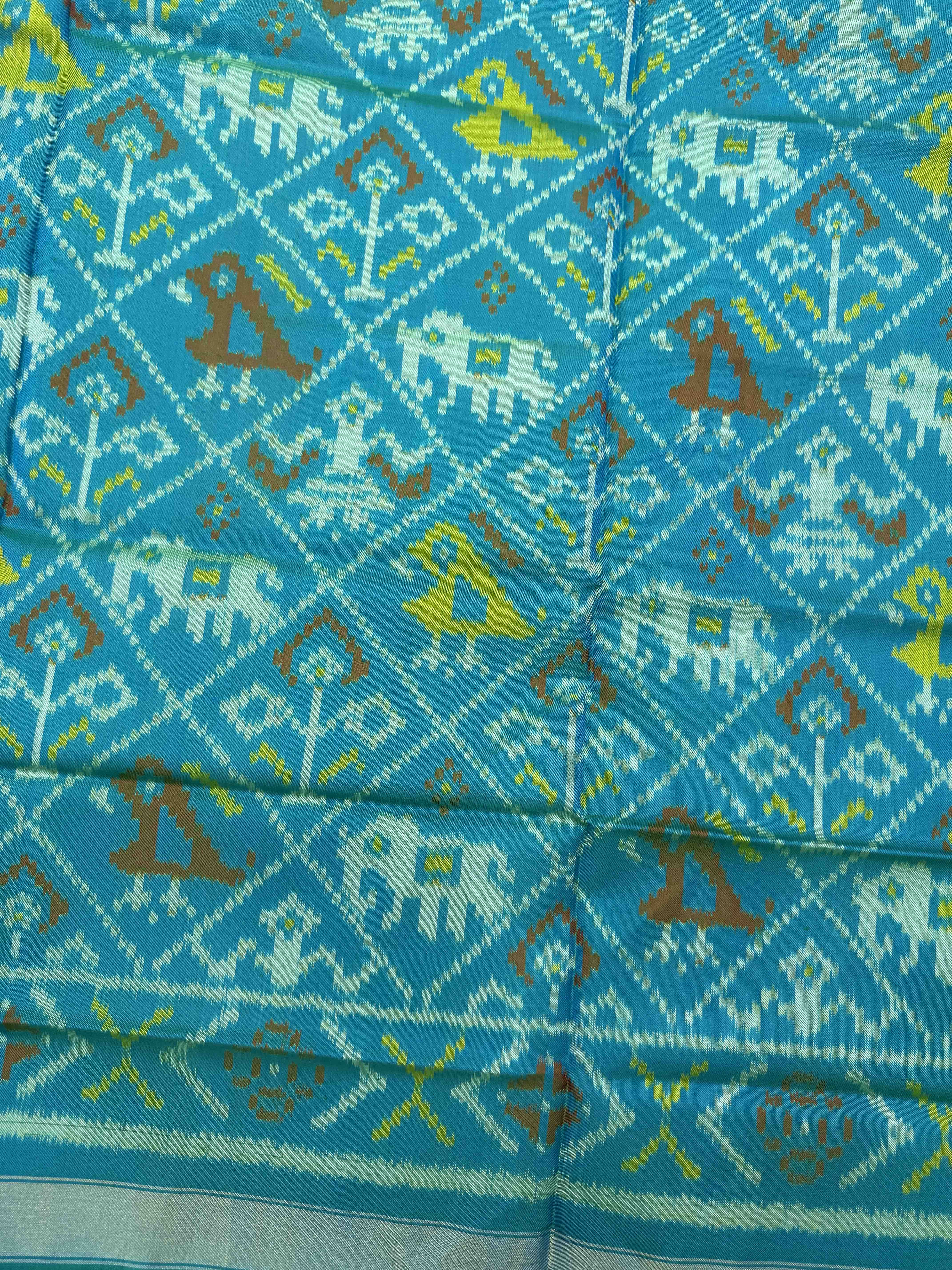 Sky Blue Narikunj Single Ikat Patola Dupatta