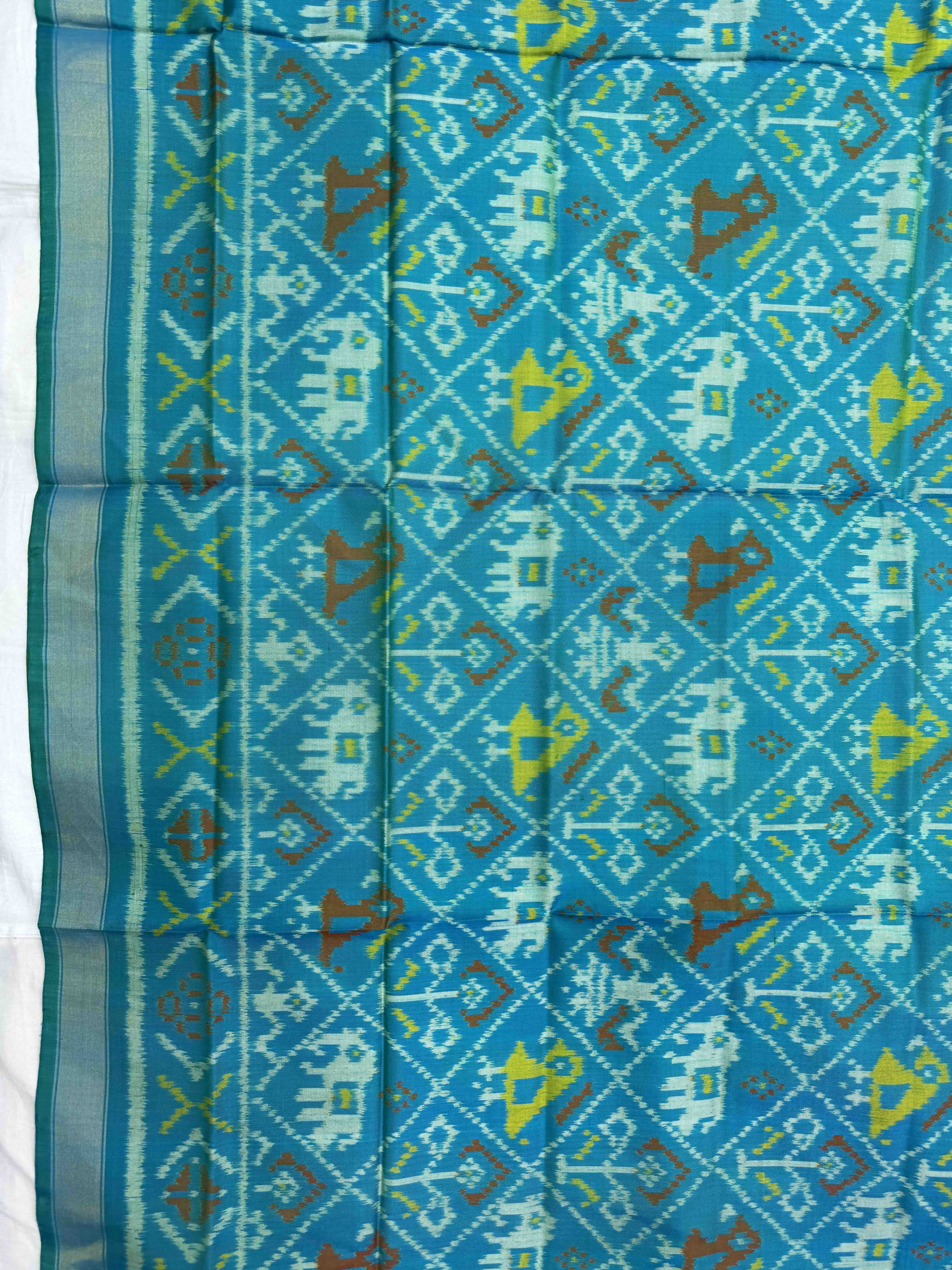 Sky Blue Narikunj Single Ikat Patola Dupatta