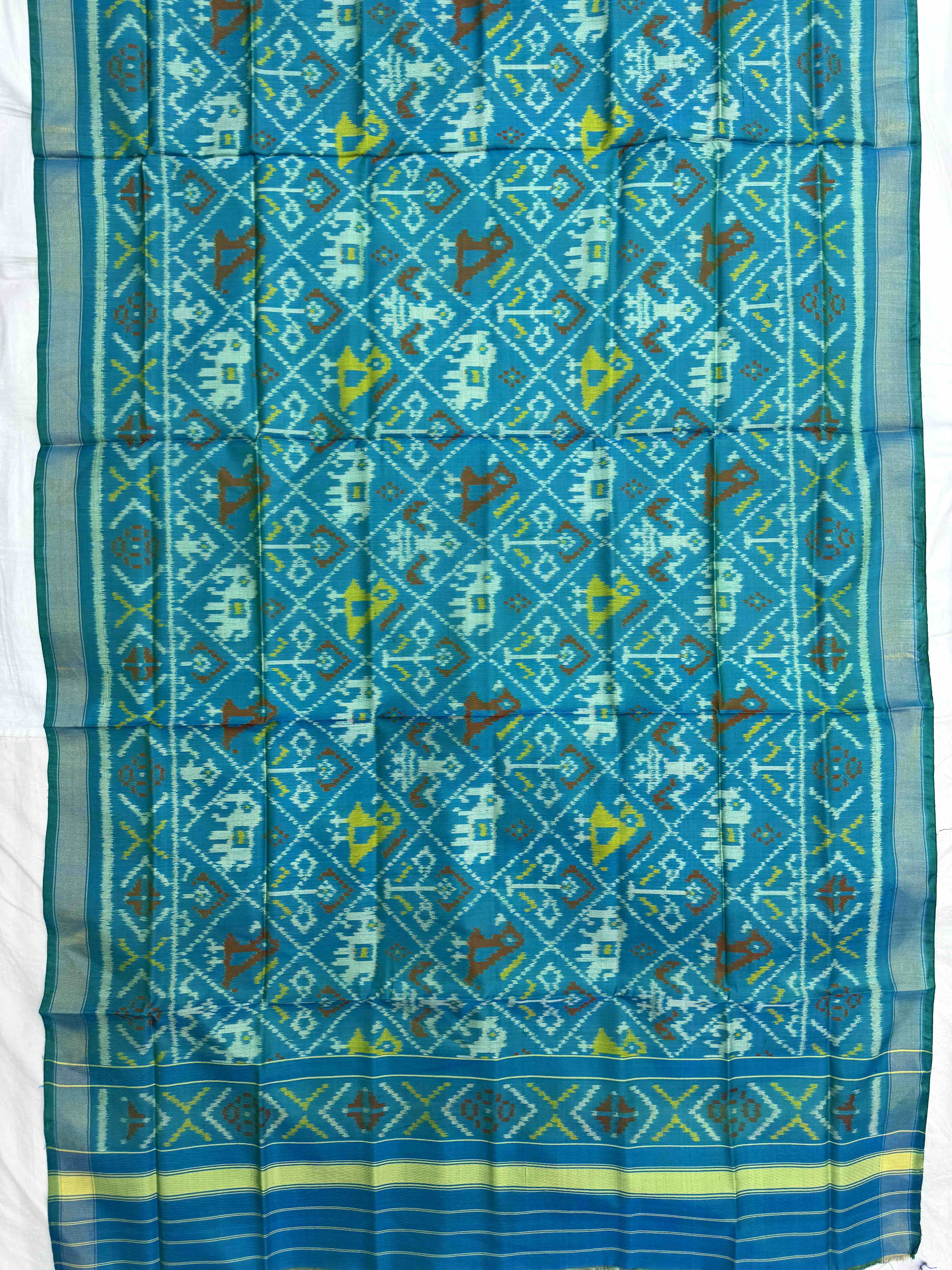 Sky Blue Narikunj Single Ikat Patola Dupatta