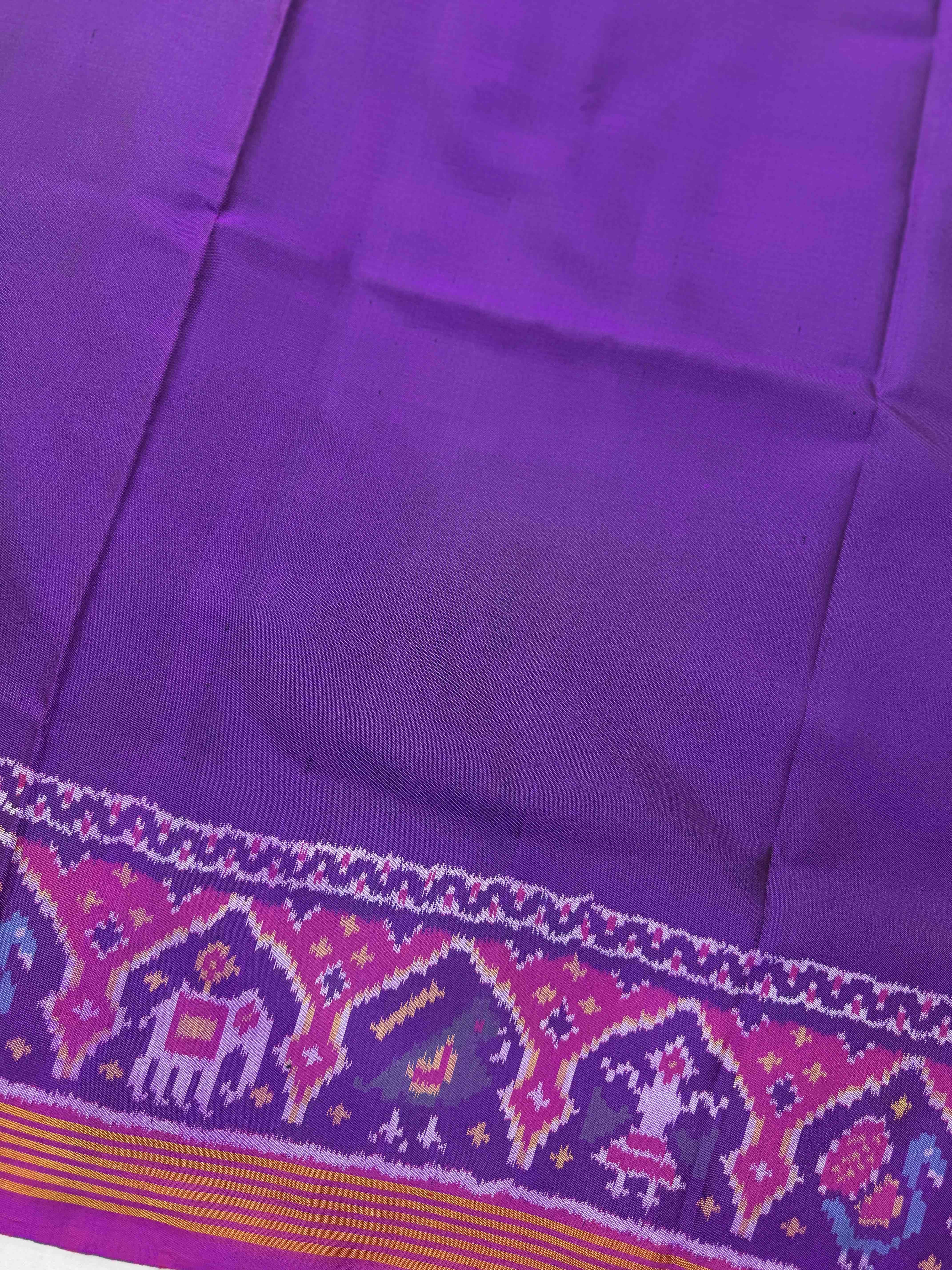 Purple Plain Single Ikat Patan Patola Saree
