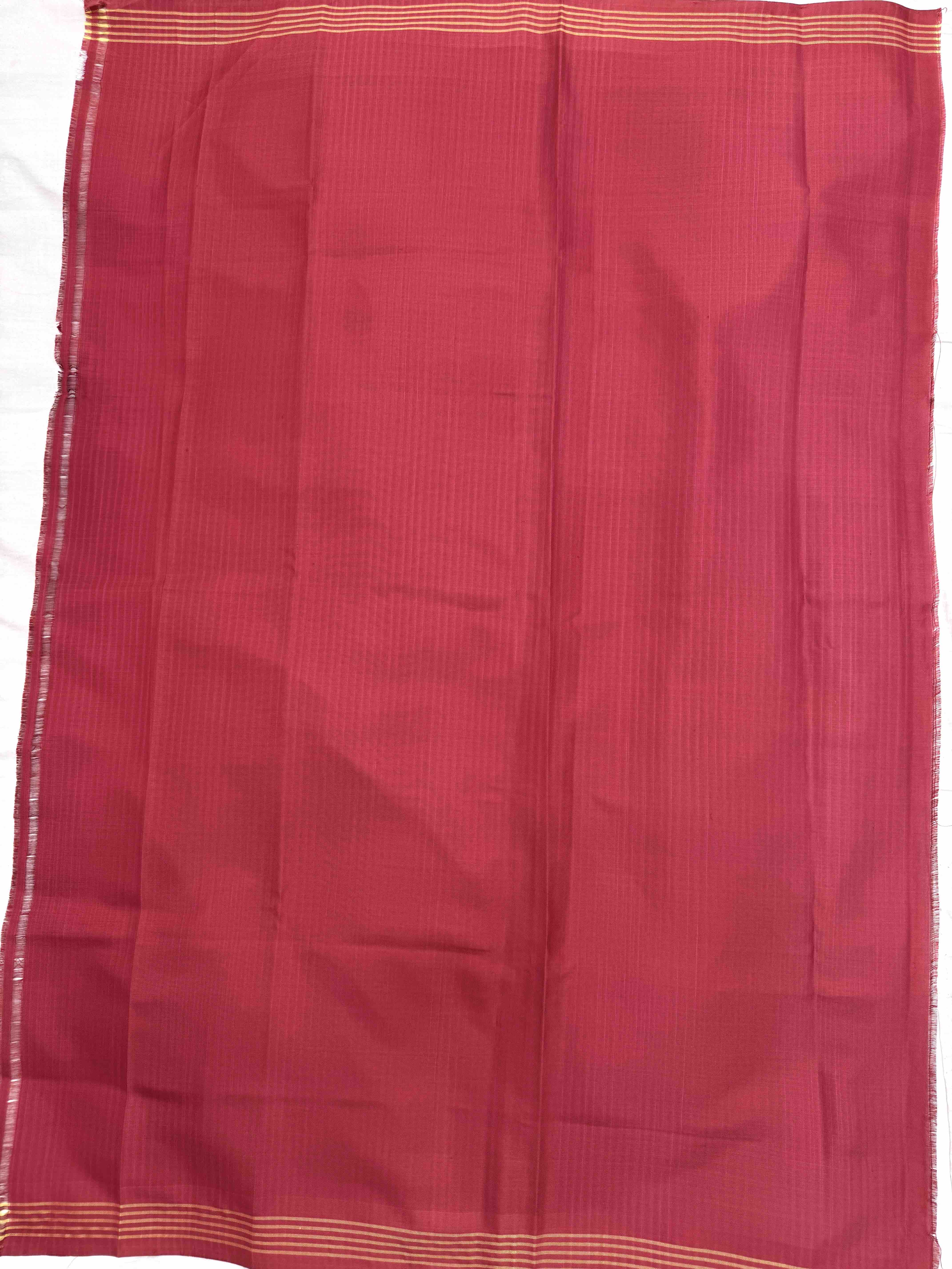 Red Plain Semi Double Ikat Patola Blouse Piece
