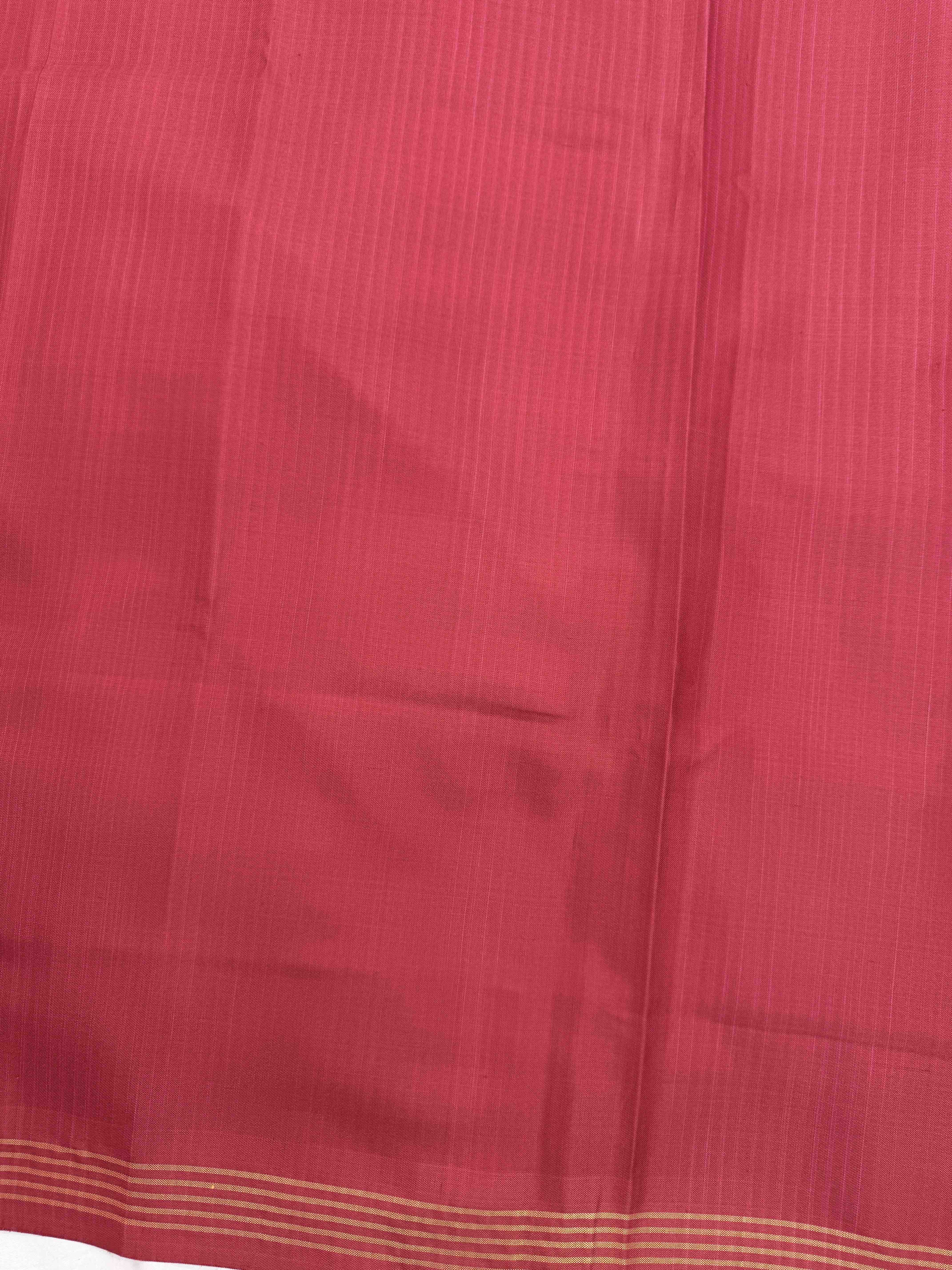 Red Plain Semi Double Ikat Patola Blouse Piece