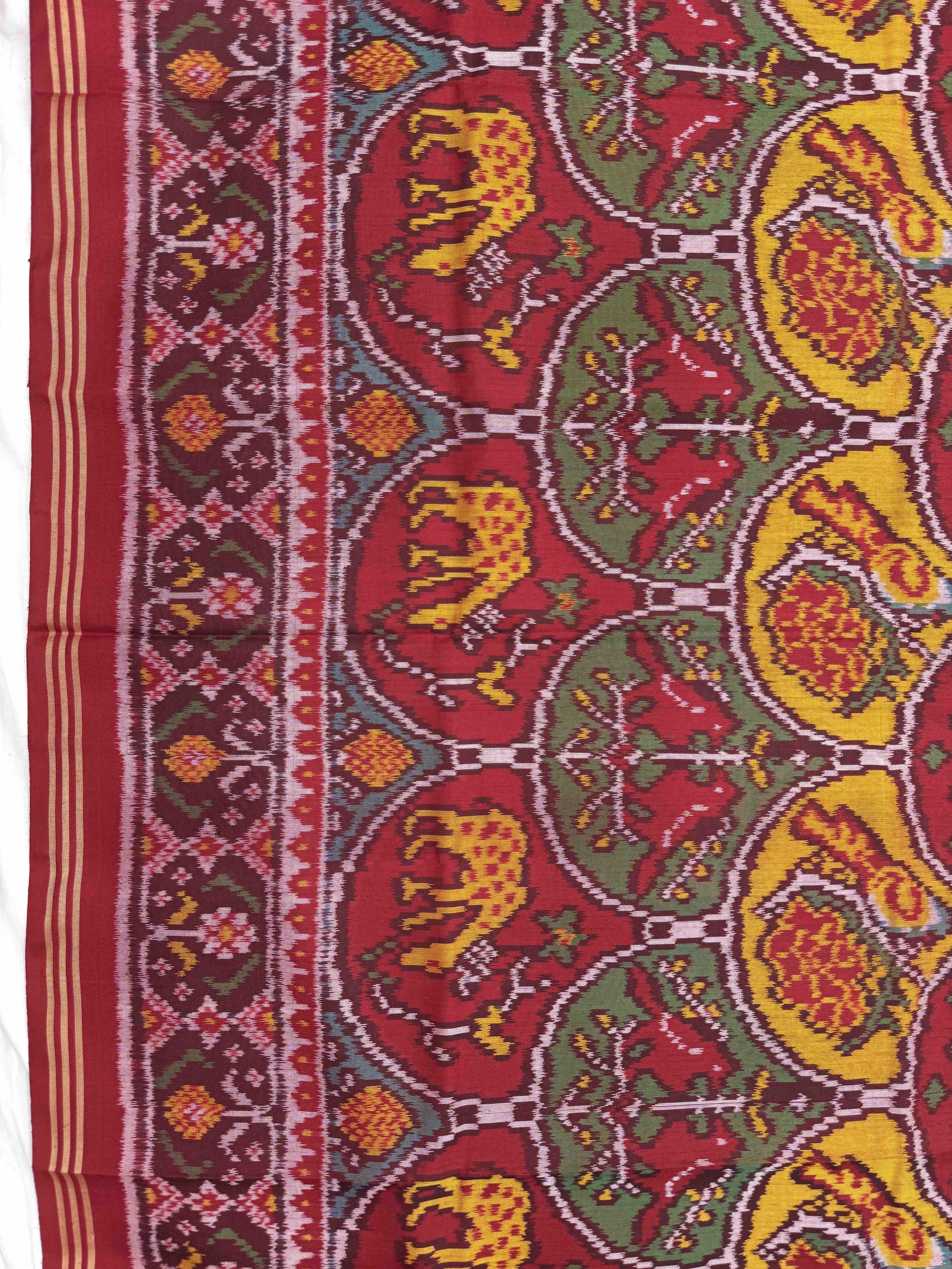 Red & Multicolour Narikunj Single Ikat Patan Patola Saree