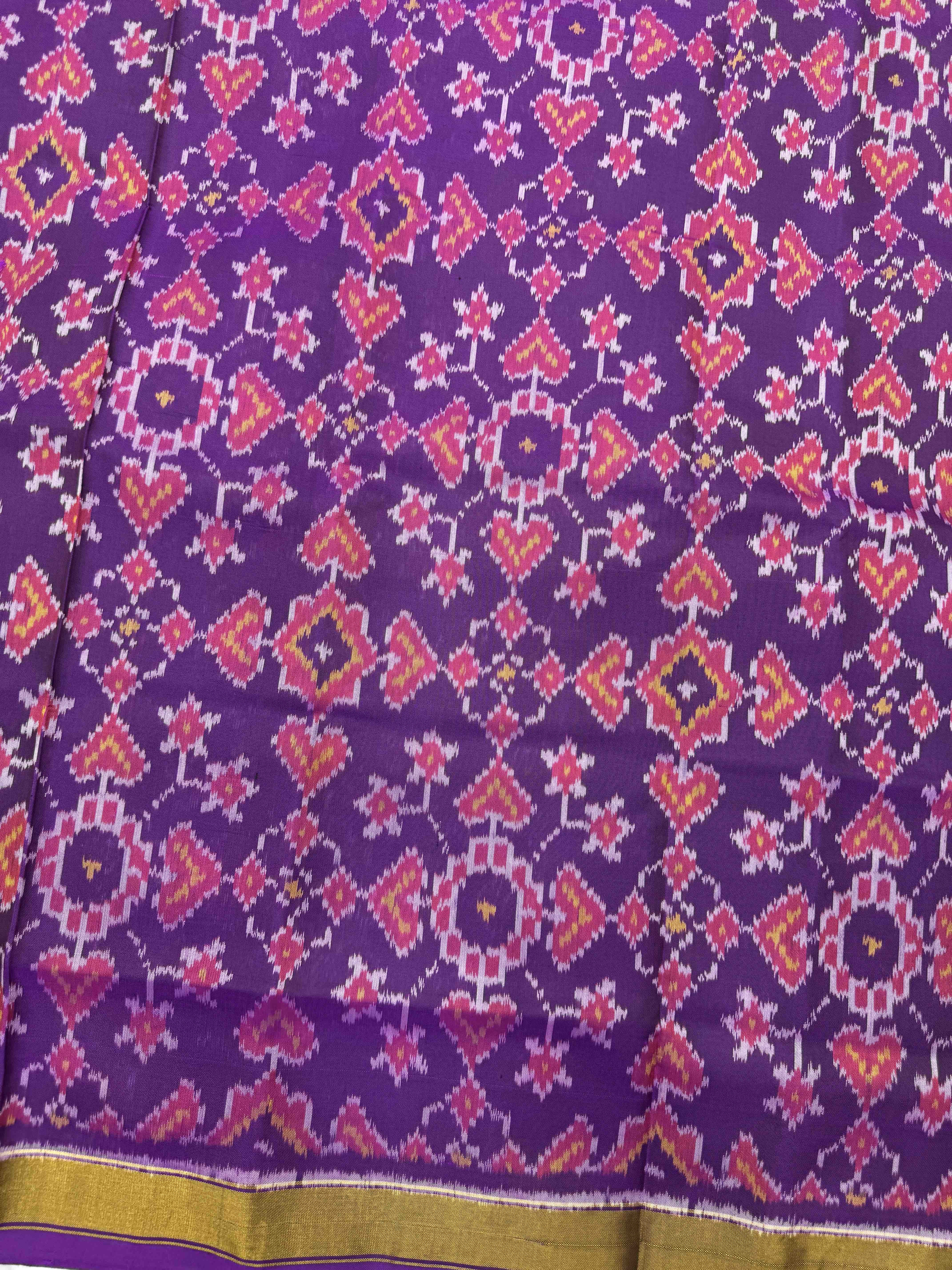 Purple Navratan Manekchowk Rajkot Patola Saree