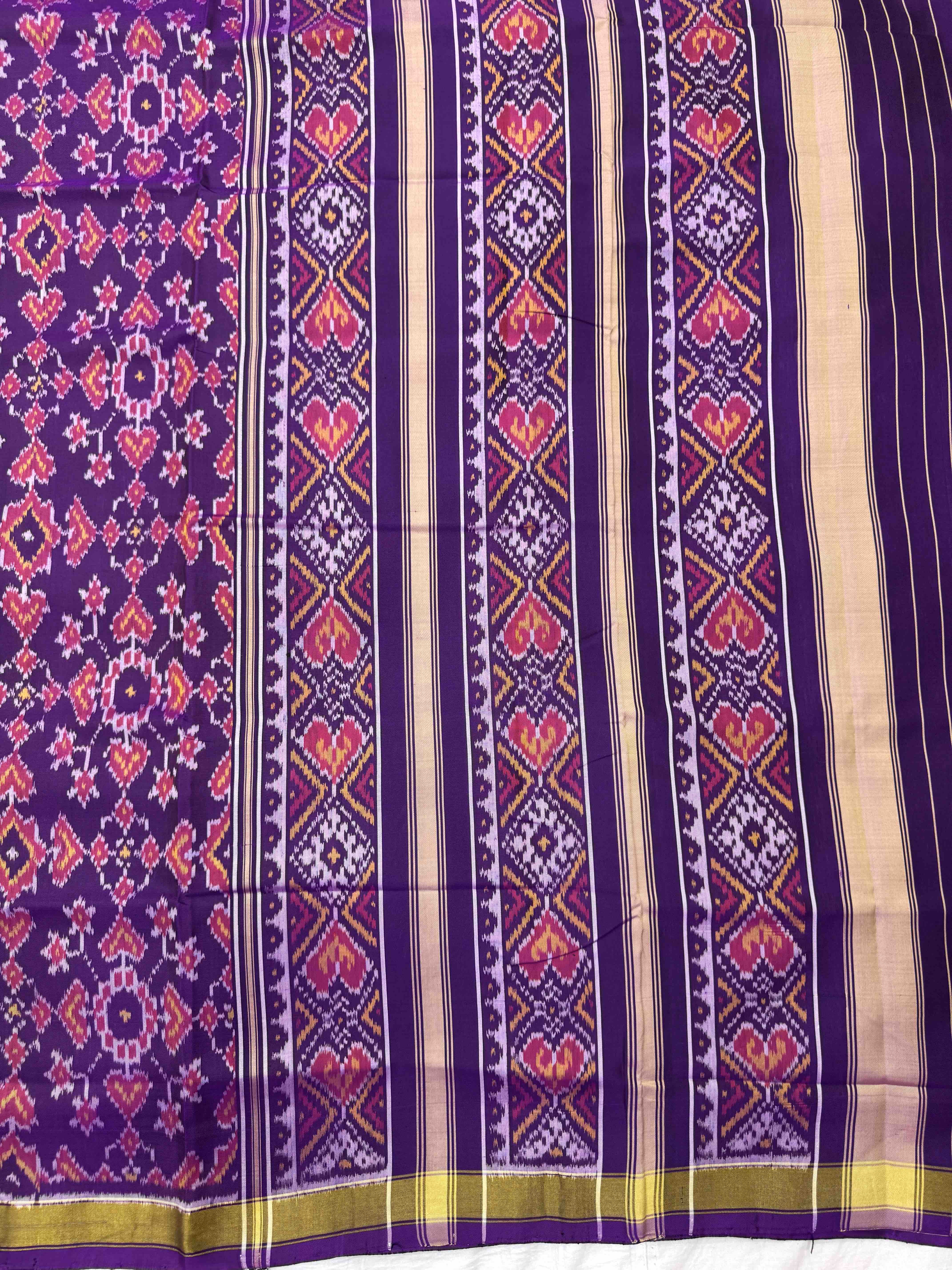 Purple Navratan Manekchowk Rajkot Patola Saree