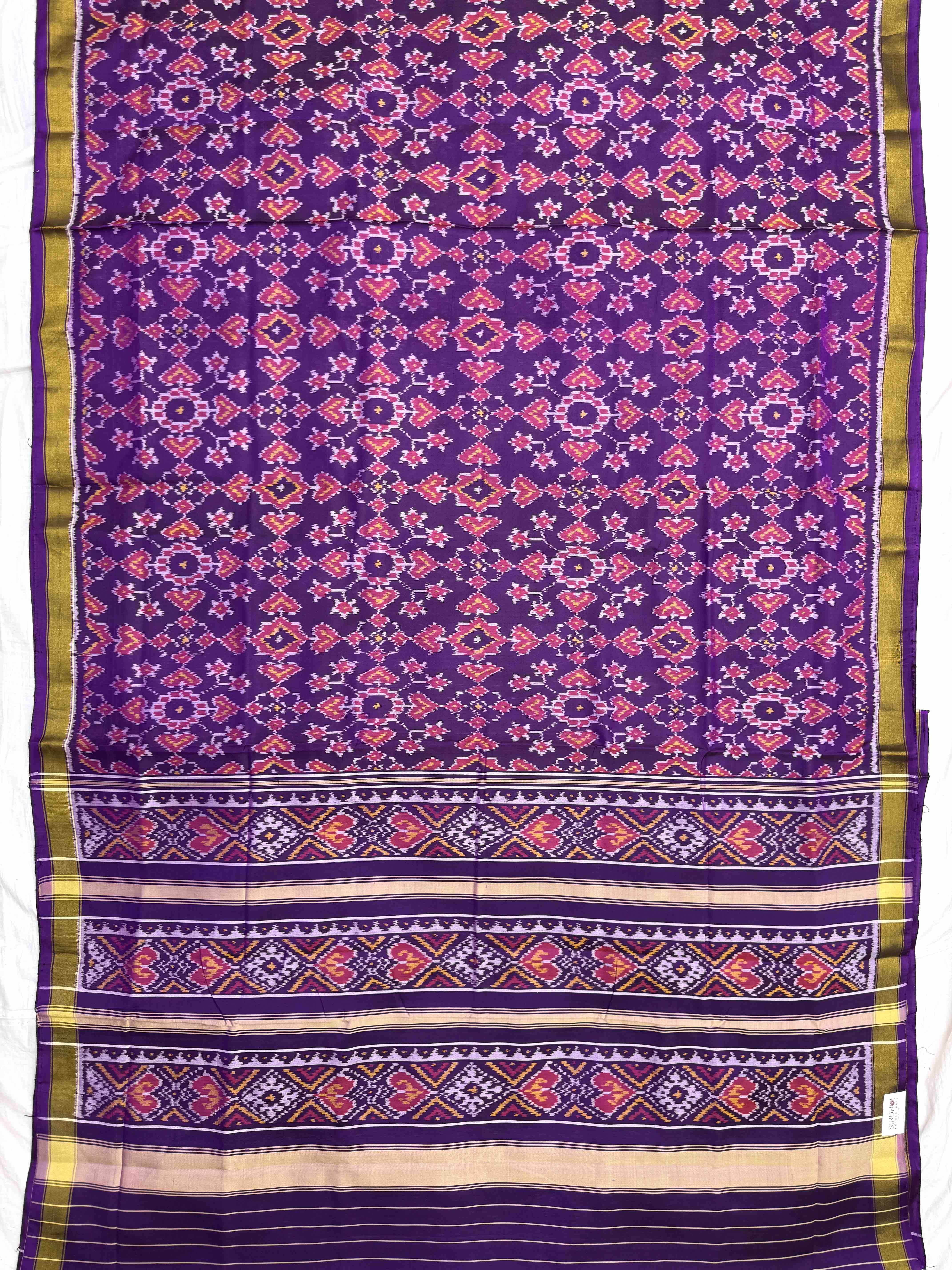 Purple Navratan Manekchowk Rajkot Patola Saree
