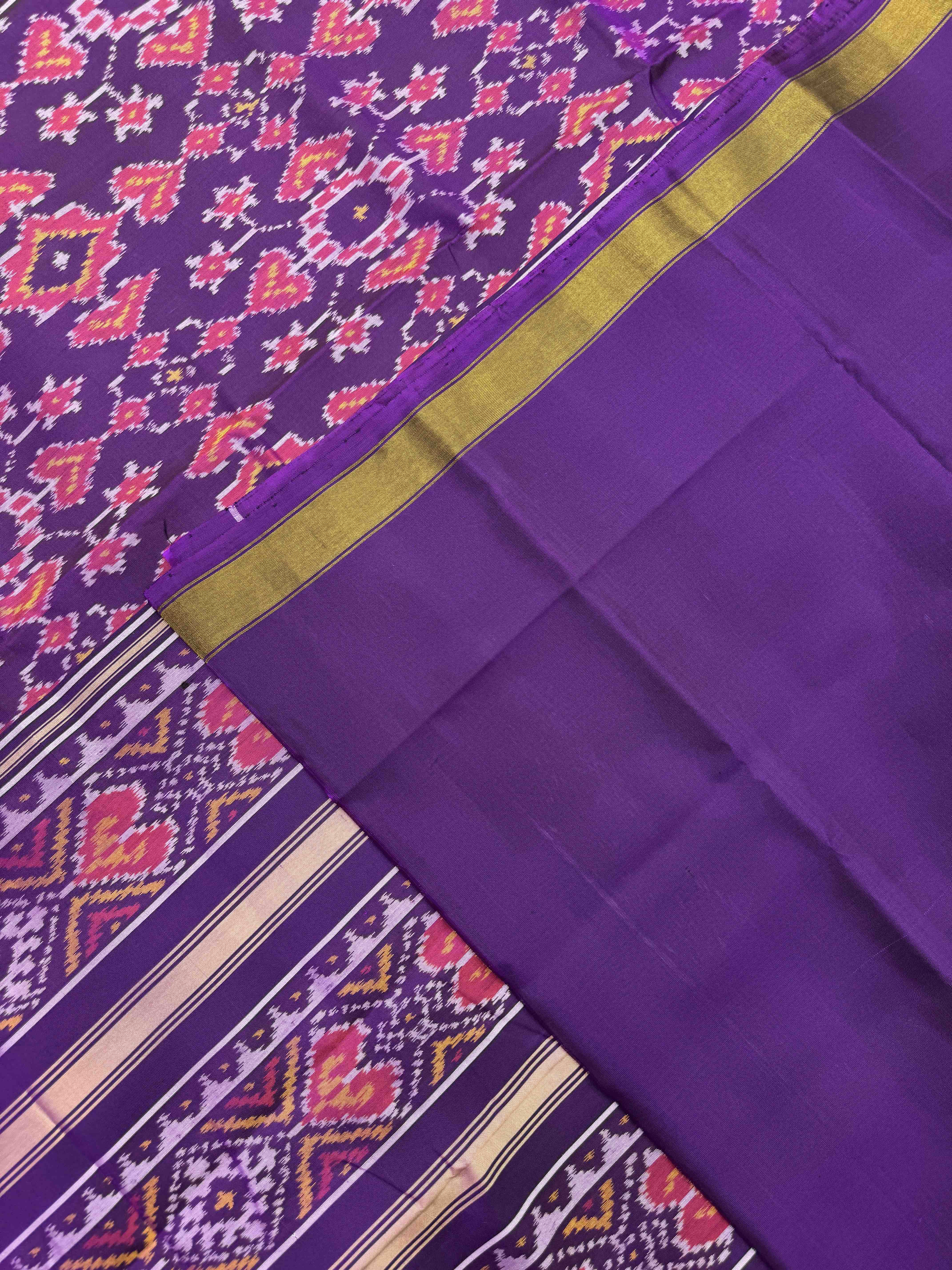 Purple Navratan Manekchowk Rajkot Patola Saree
