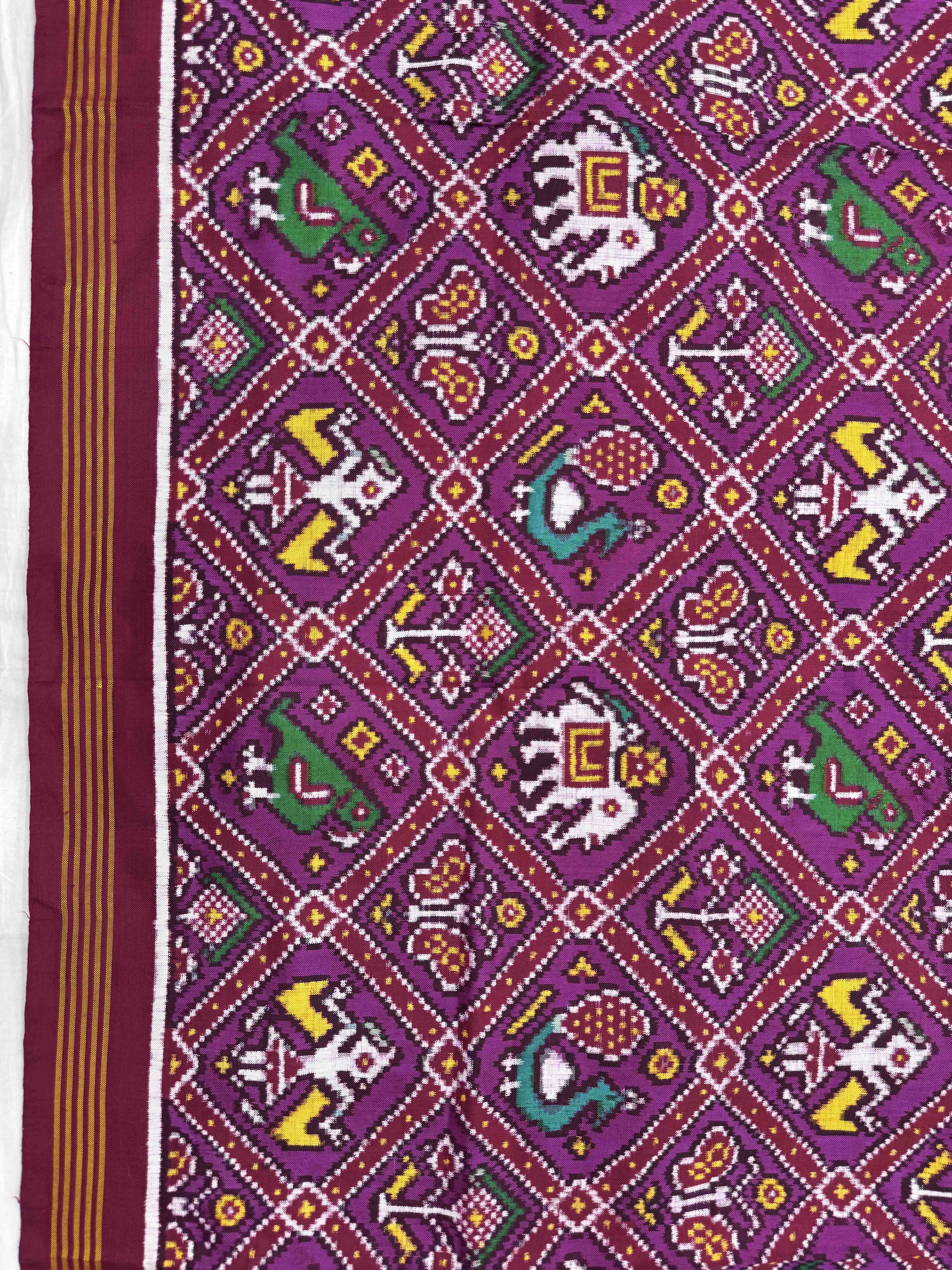 Dark Park & Magenga Narikunj Double Ikat Patan Patola Saree