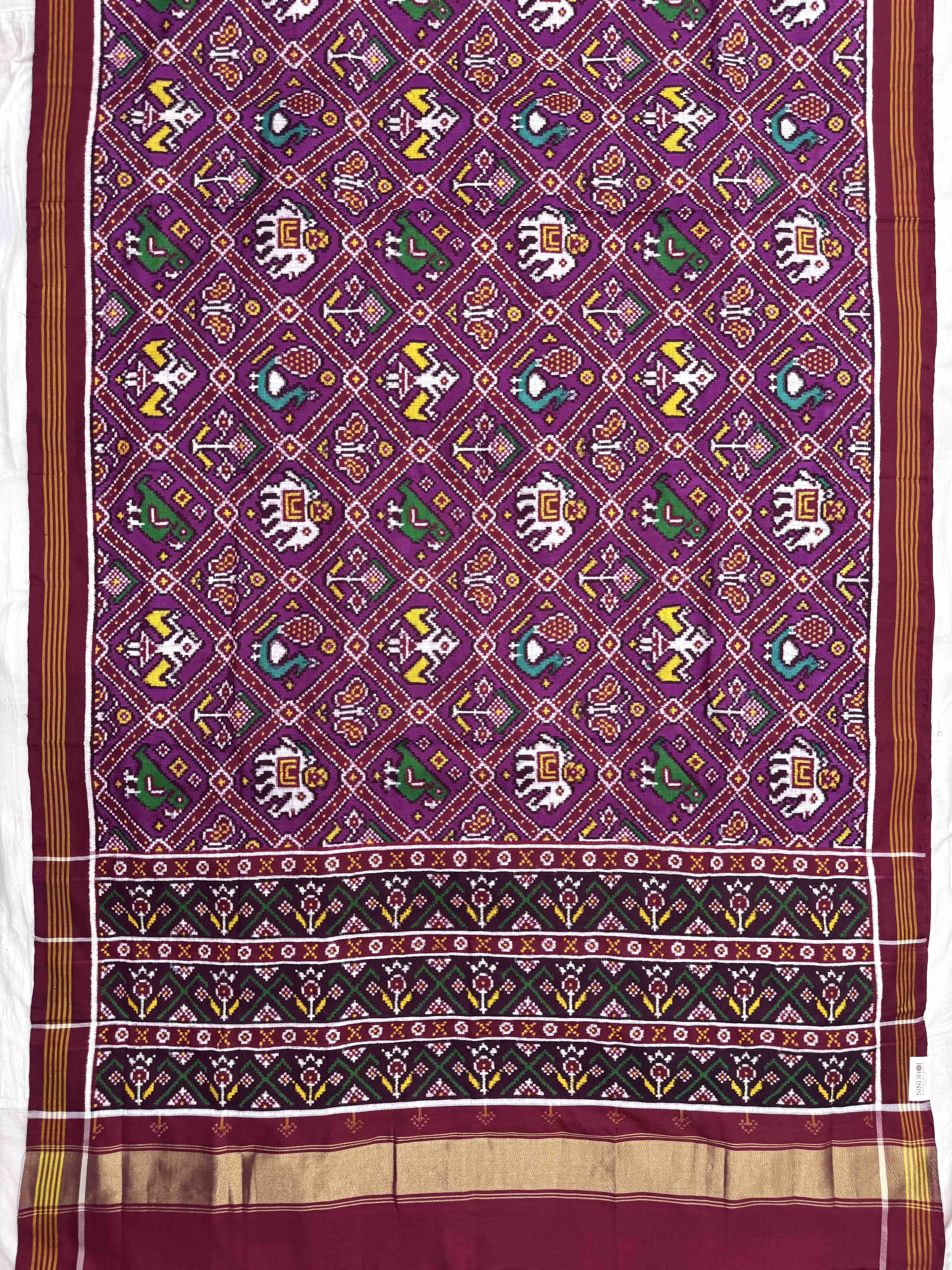 Dark Park & Magenga Narikunj Double Ikat Patan Patola Saree