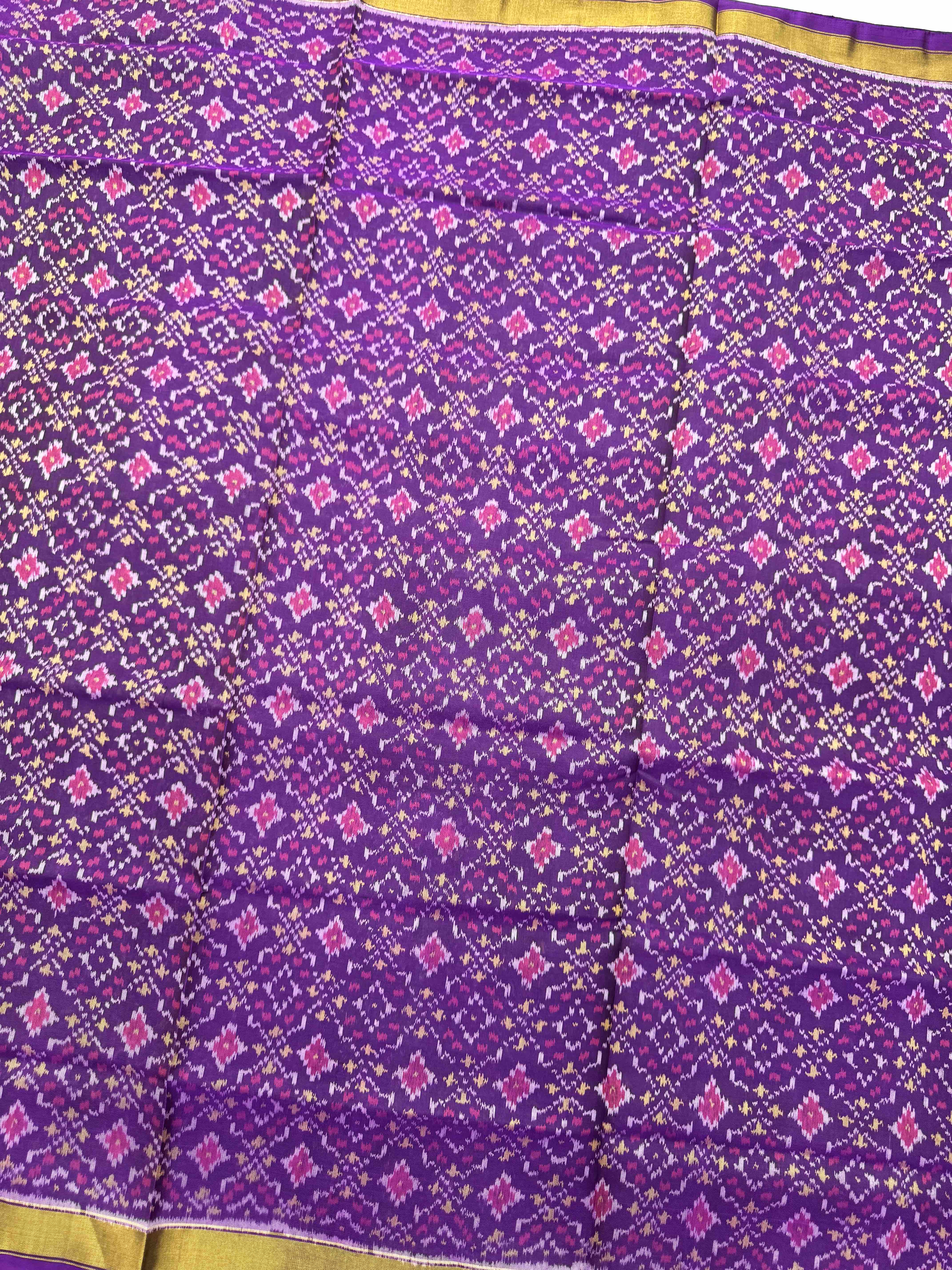 Purple Buttonful Rajkot Patola Saree